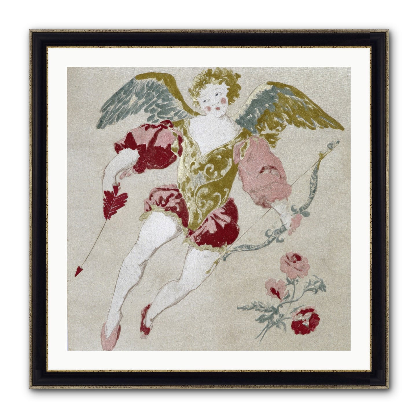 Love Blooms Wild Framed Print - Black & Gold 30x30