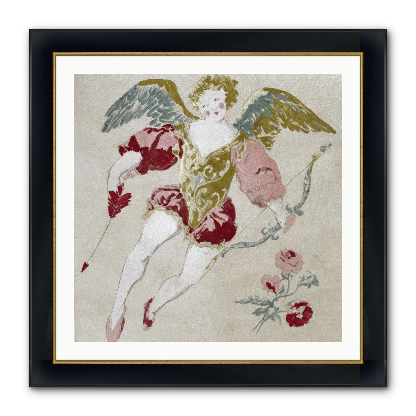 Love Blooms Wild Framed Print - Wide Black w/Gold 30x30