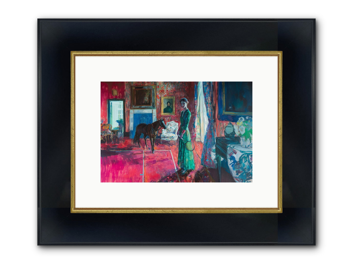 Love-Forty & Lavender Framed Print - Wide Black w/Gold 12x8