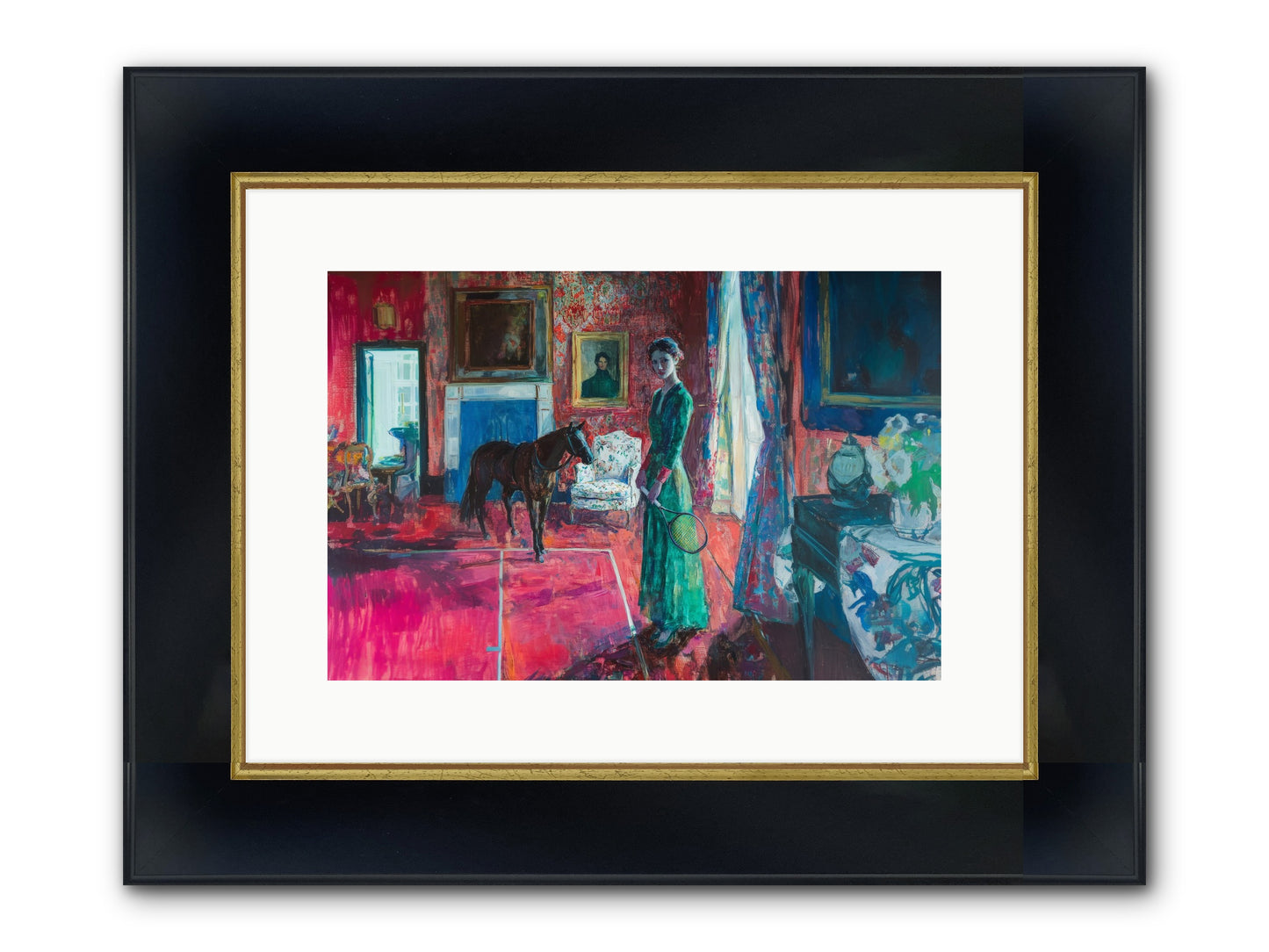 Love-Forty & Lavender Framed Print - Wide Black w/Gold 15x10