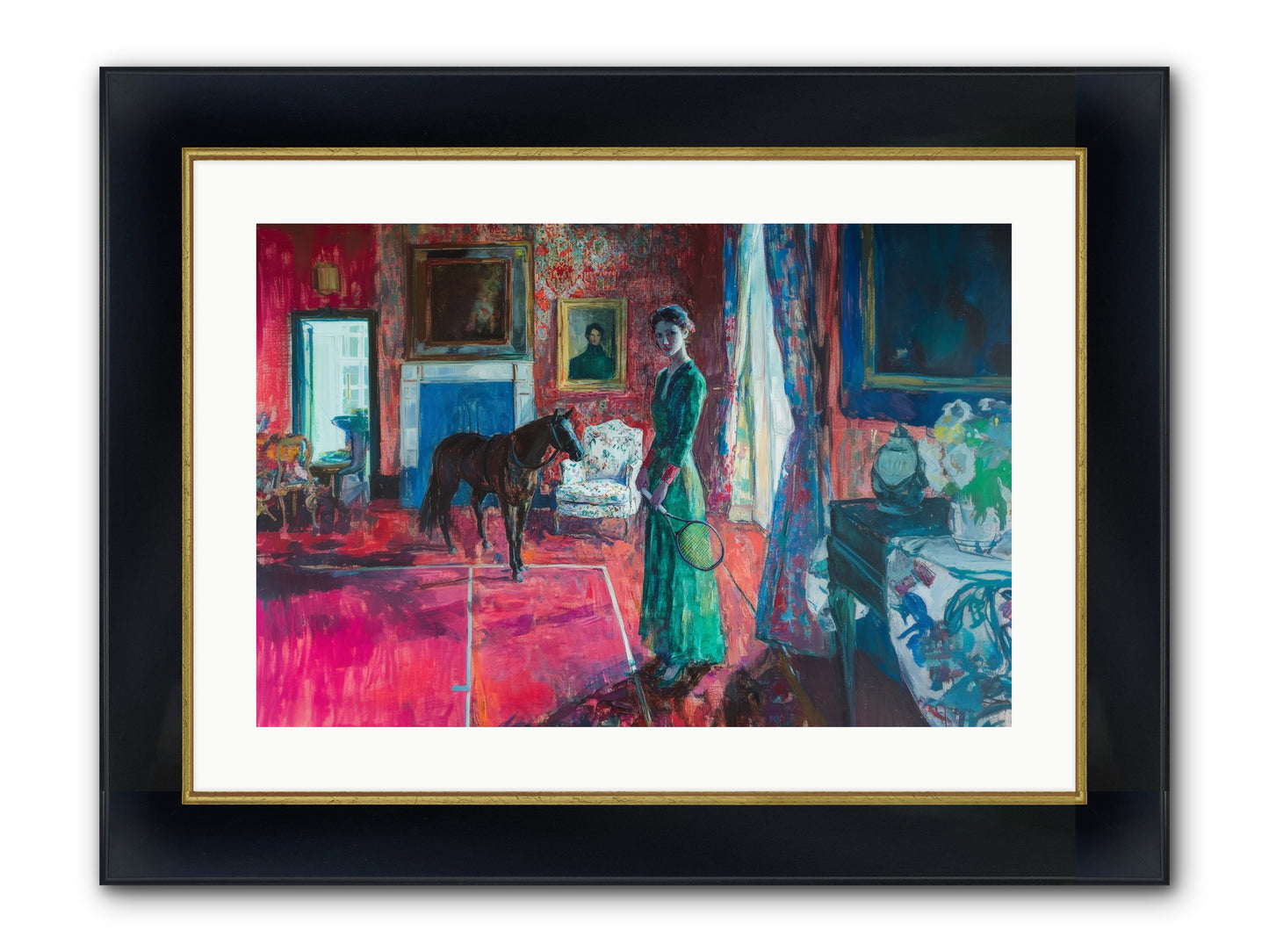 Love-Forty & Lavender Framed Print - Wide Black w/Gold 24x16