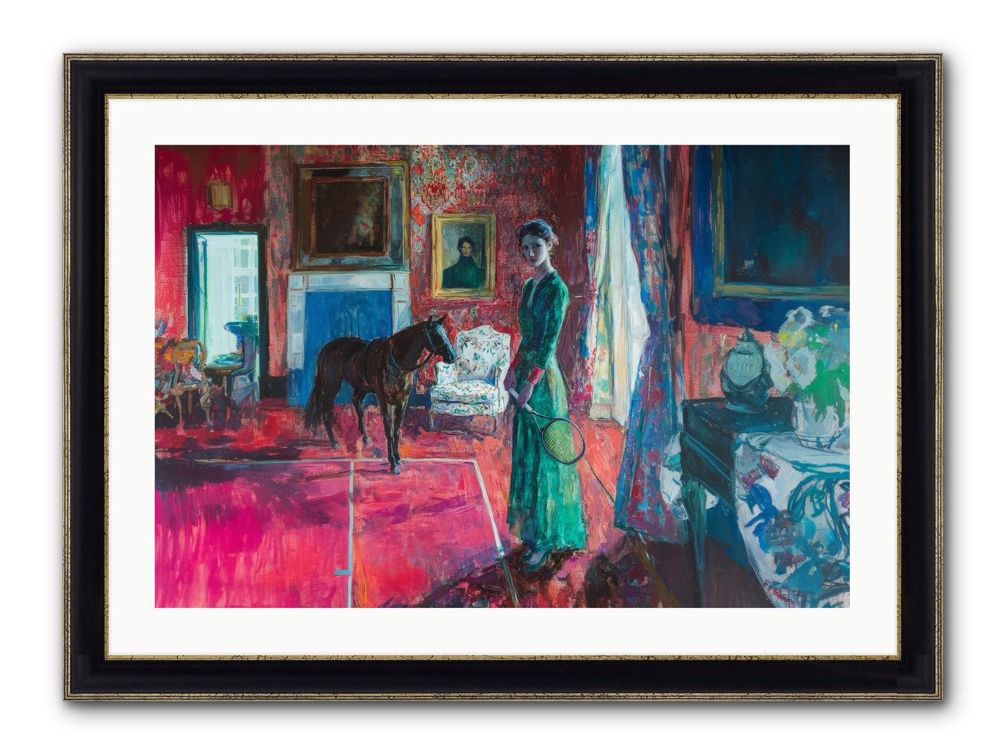 Love-Forty & Lavender Framed Print - Black & Gold 30x20