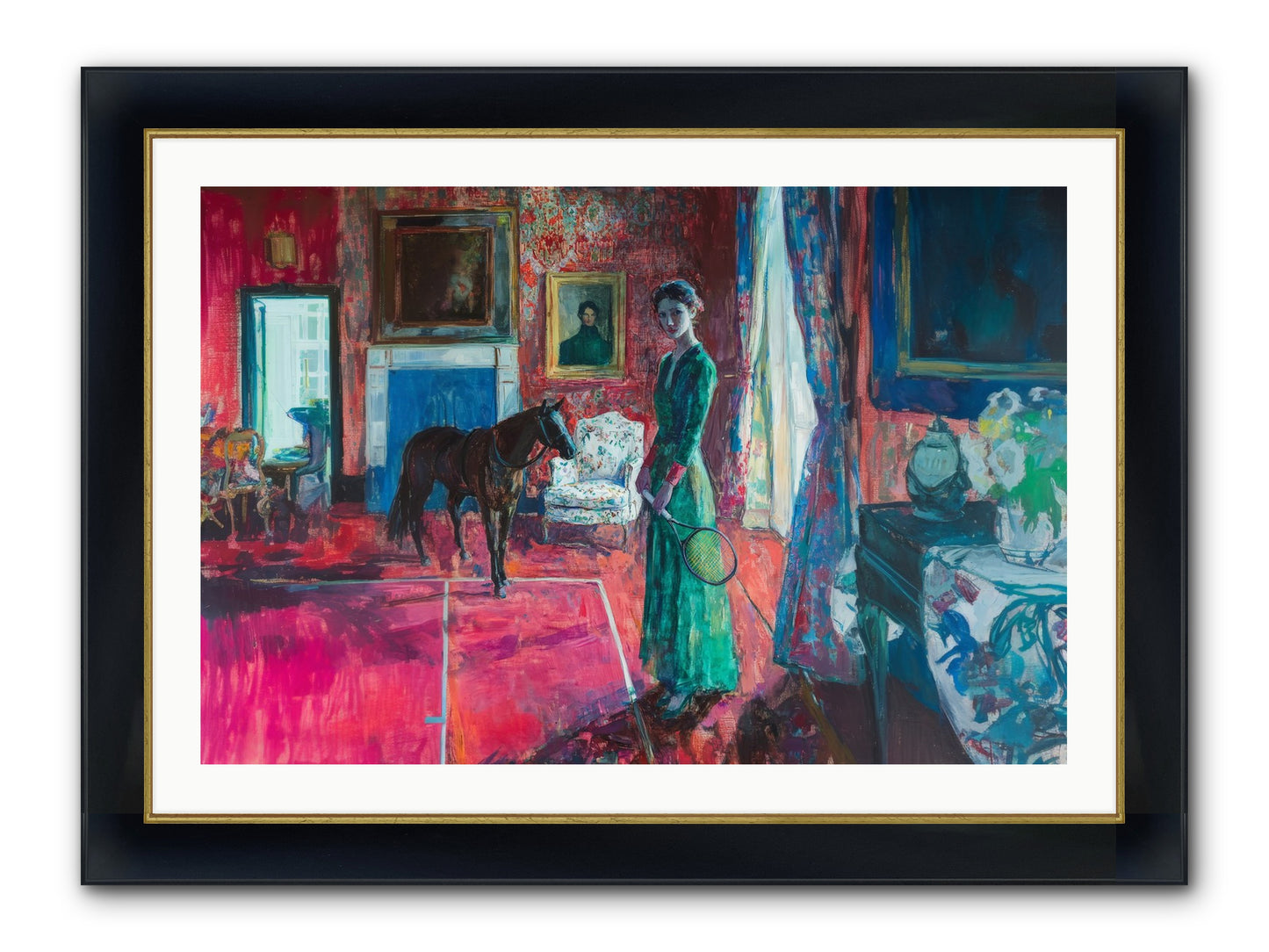 Love-Forty & Lavender Framed Print - Wide Black w/Gold 36x24