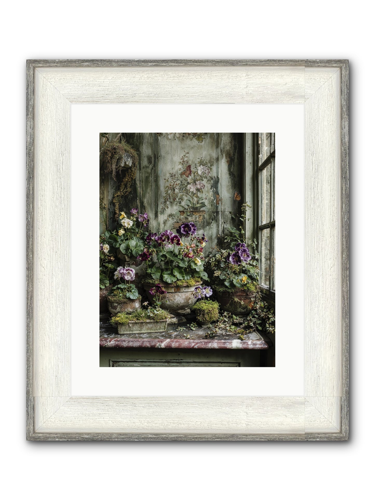 Love Grown Tender Framed Print - Driftwood White 12x16
