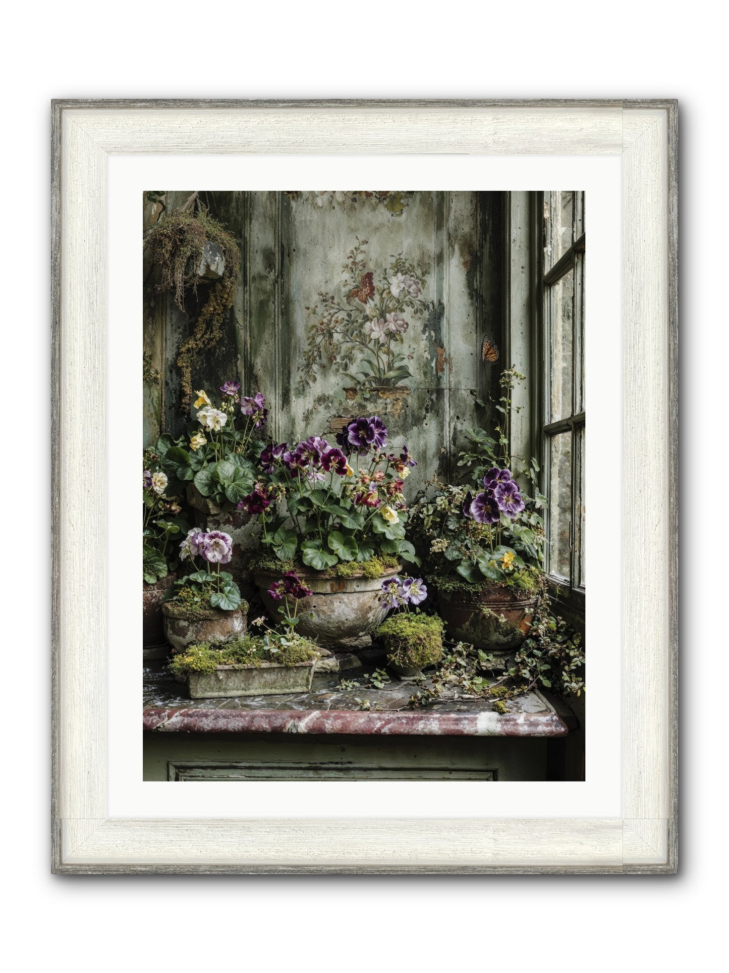 Love Grown Tender Framed Print - Driftwood White 24x32