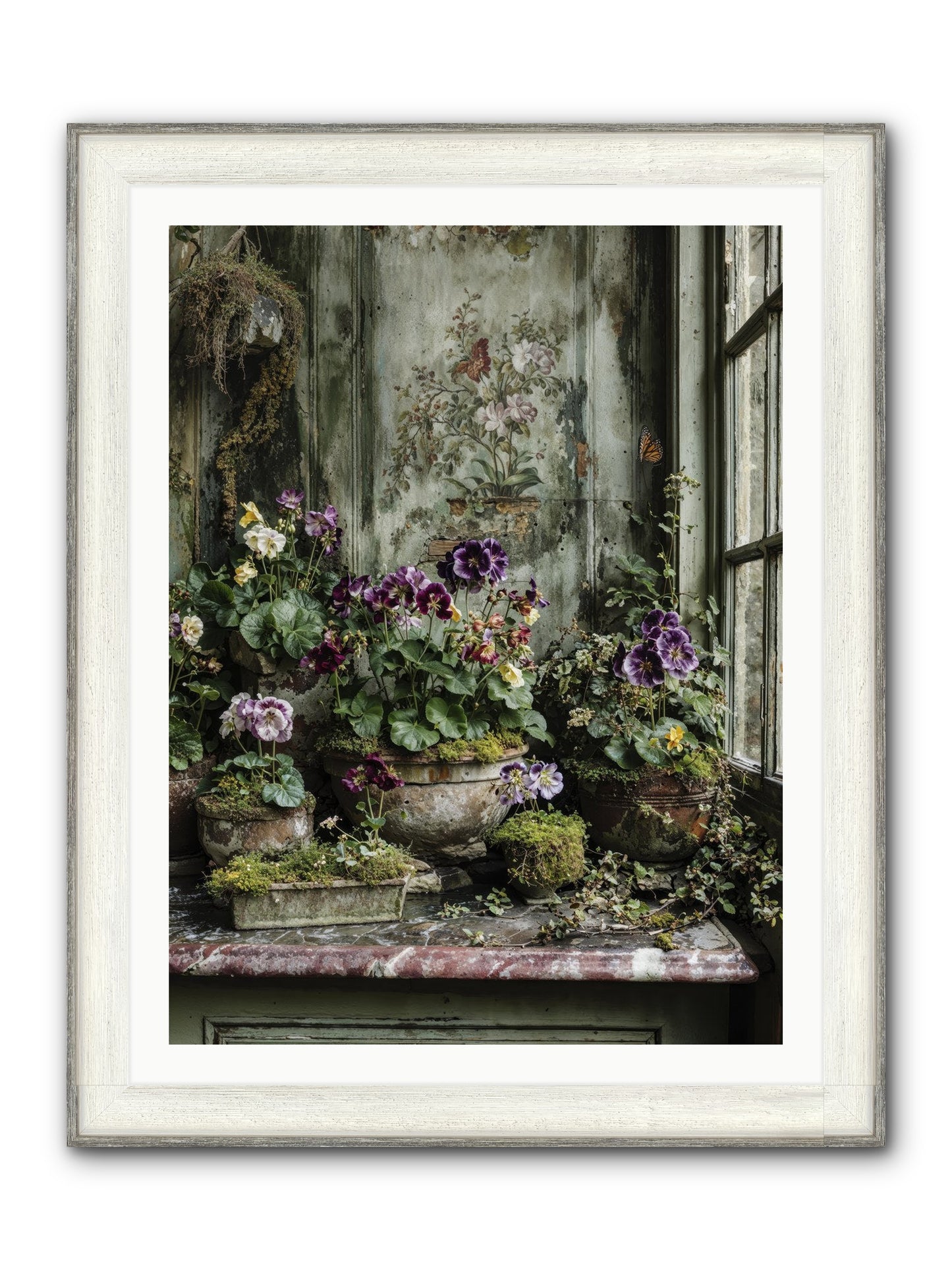 Love Grown Tender Framed Print - Driftwood White 30x40