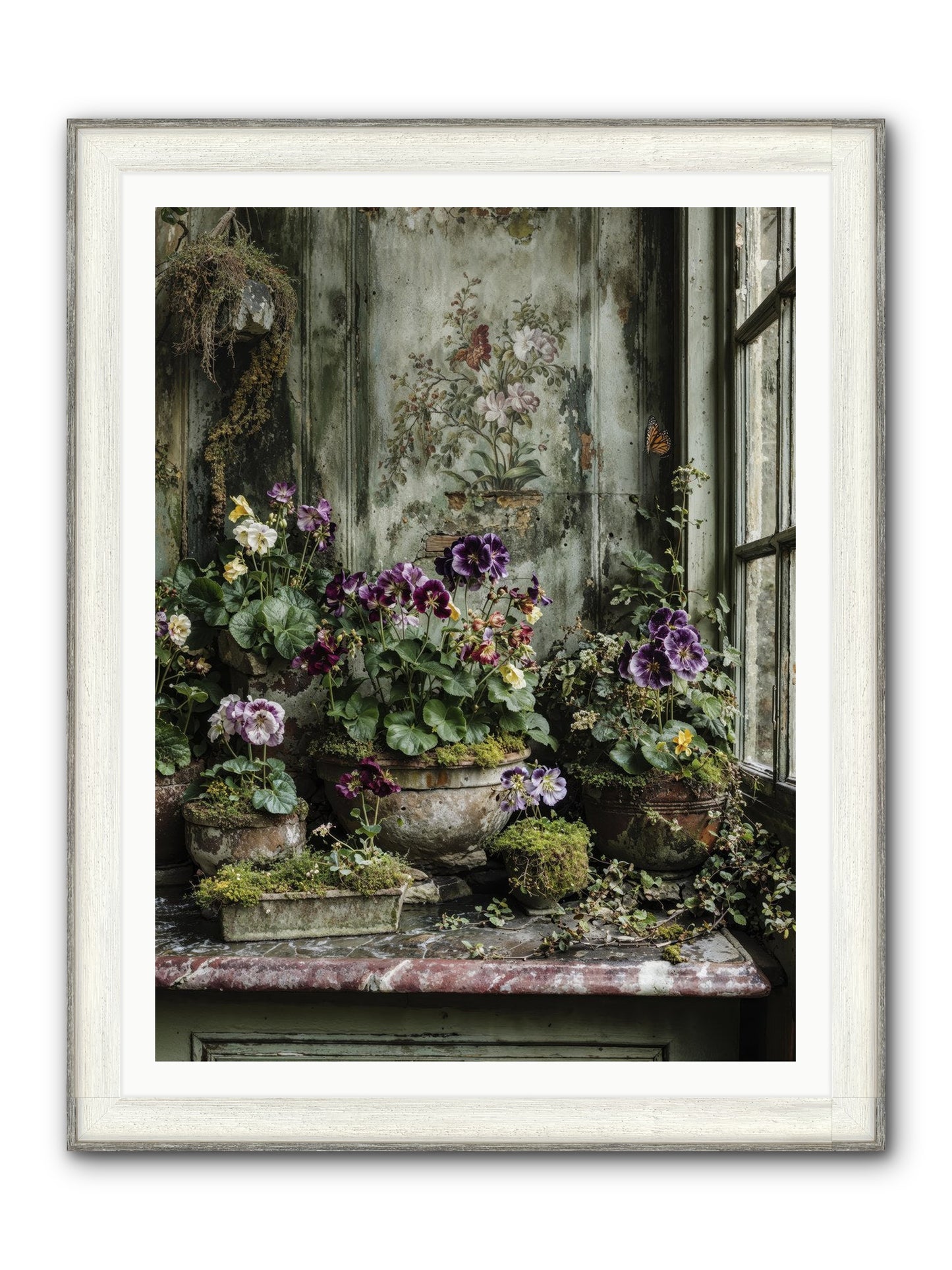 Love Grown Tender Framed Print - Driftwood White 36x48