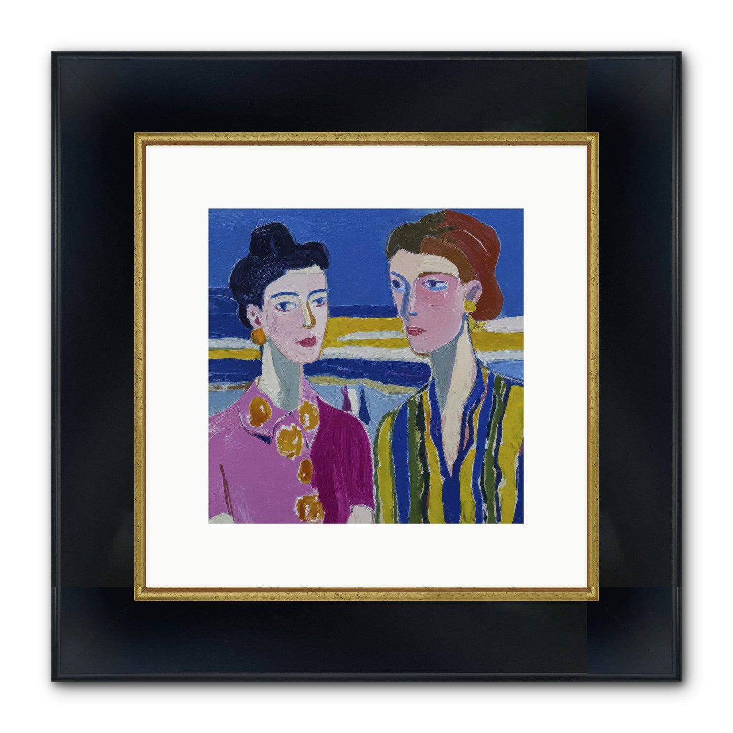 Love Needed No Translation Framed Print - Wide Black w/Gold 10x10