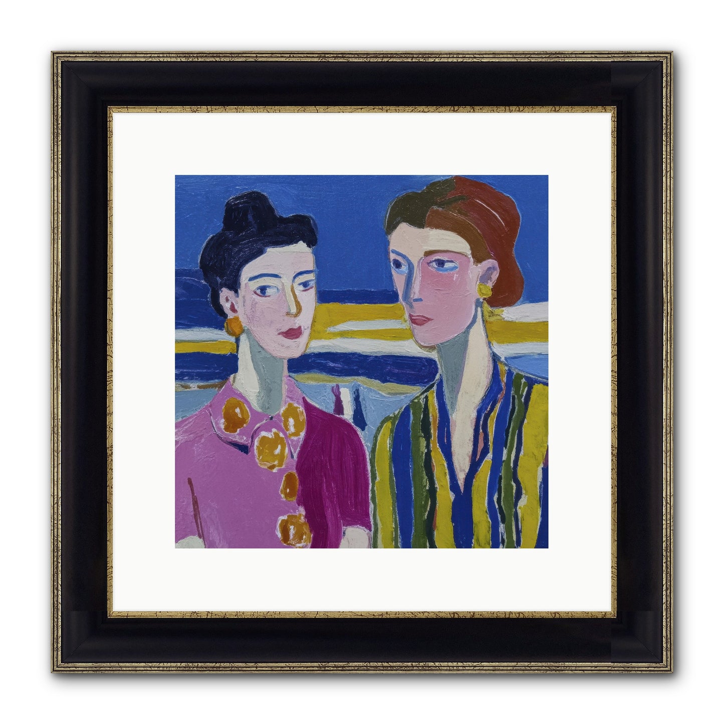 Love Needed No Translation Framed Print - Black & Gold 12x12