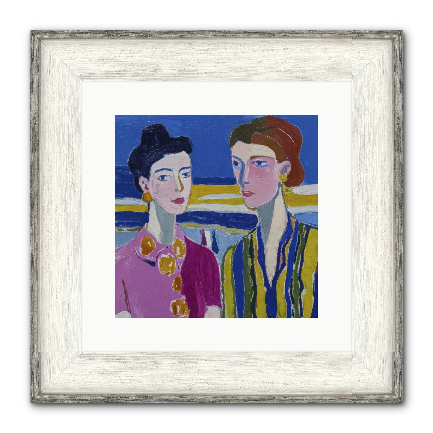 Love Needed No Translation Framed Print - Driftwood White 12x12