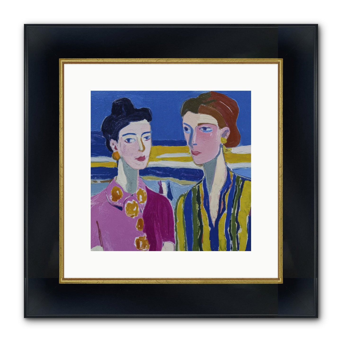 Love Needed No Translation Framed Print - Wide Black w/Gold 12x12