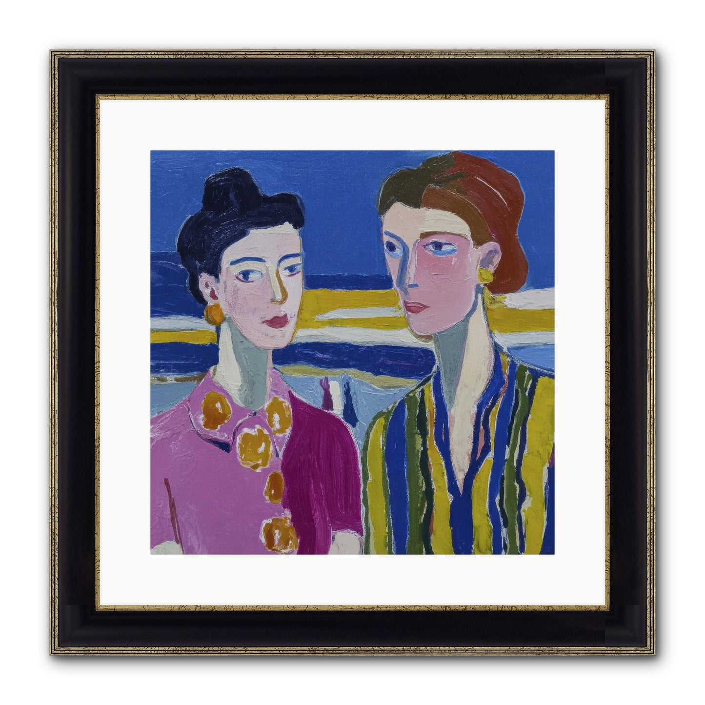 Love Needed No Translation Framed Print - Black & Gold 16x16