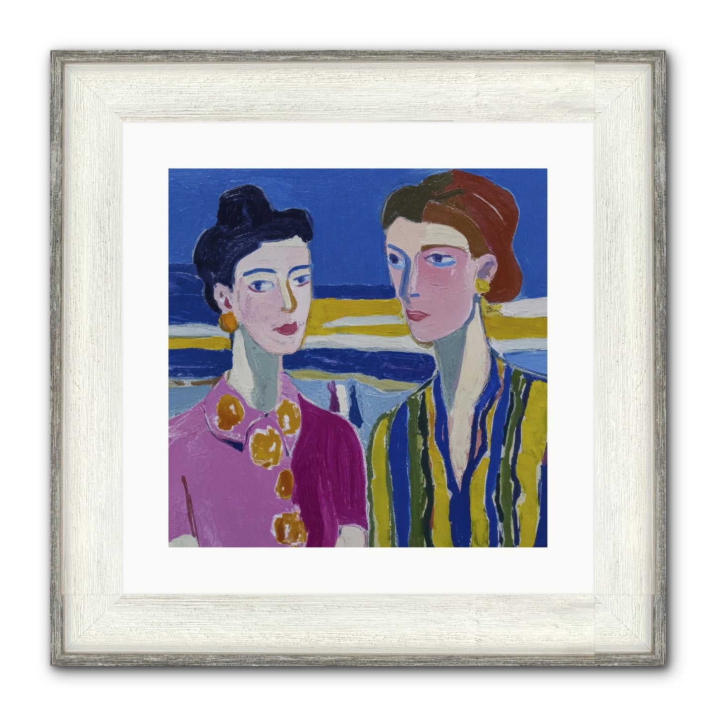 Love Needed No Translation Framed Print - Driftwood White 16x16