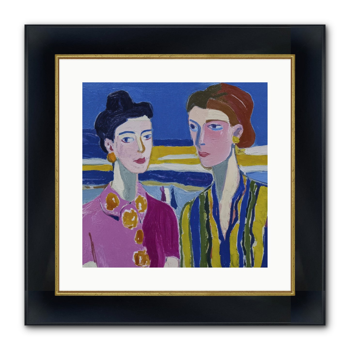 Love Needed No Translation Framed Print - Wide Black w/Gold 16x16