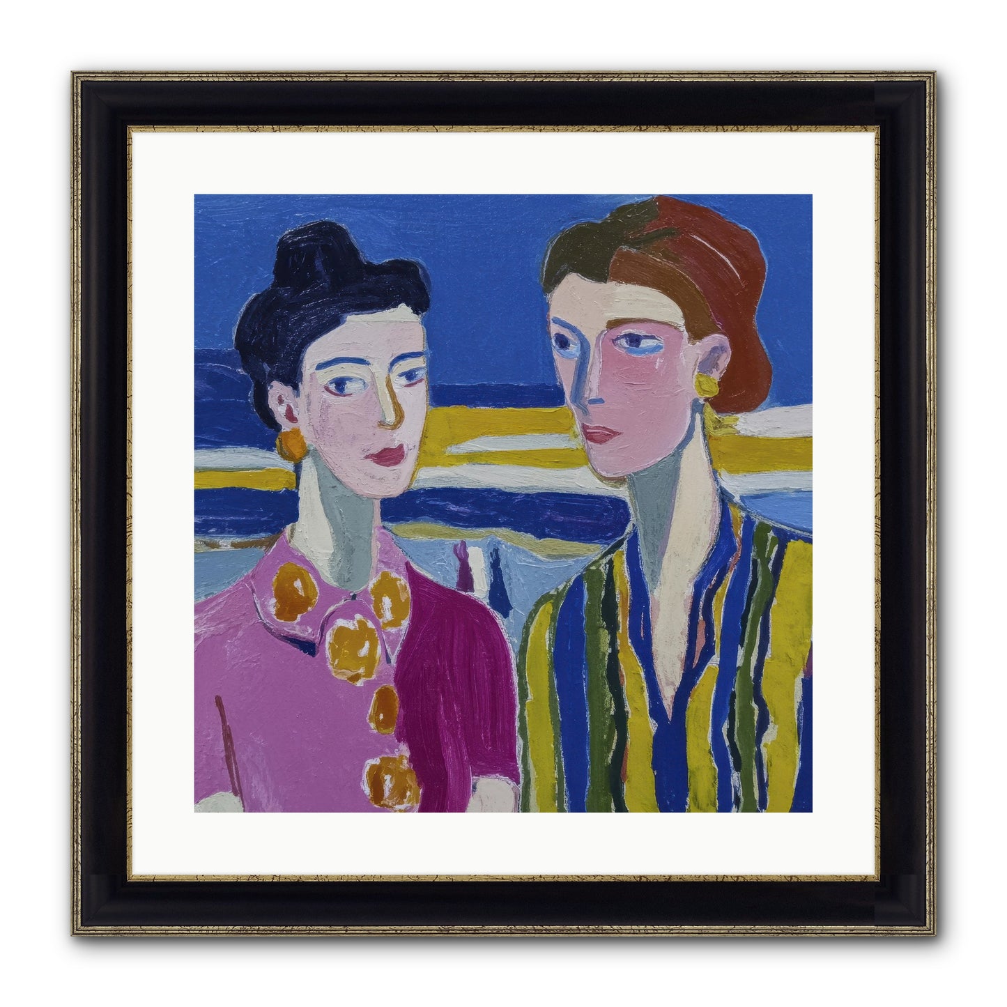 Love Needed No Translation Framed Print - Black & Gold 20x20