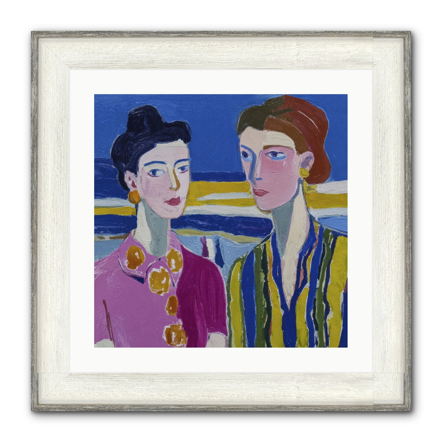 Love Needed No Translation Framed Print - Driftwood White 20x20