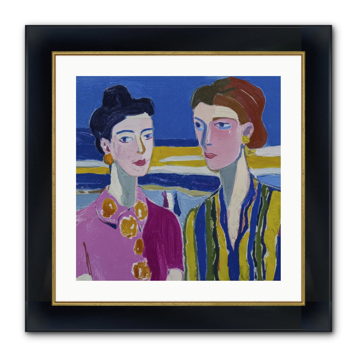Love Needed No Translation Framed Print - Wide Black w/Gold 20x20