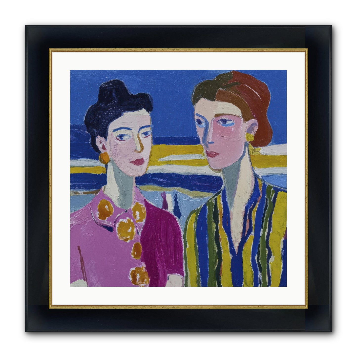 Love Needed No Translation Framed Print - Wide Black w/Gold 24x24