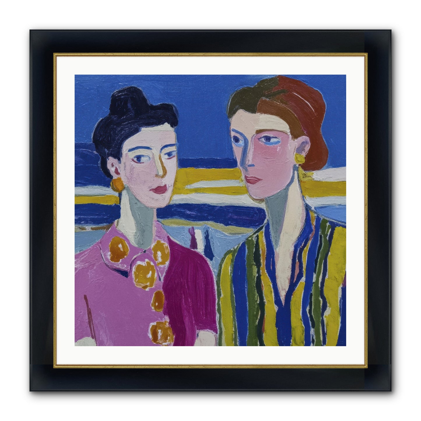 Love Needed No Translation Framed Print - Wide Black w/Gold 30x30