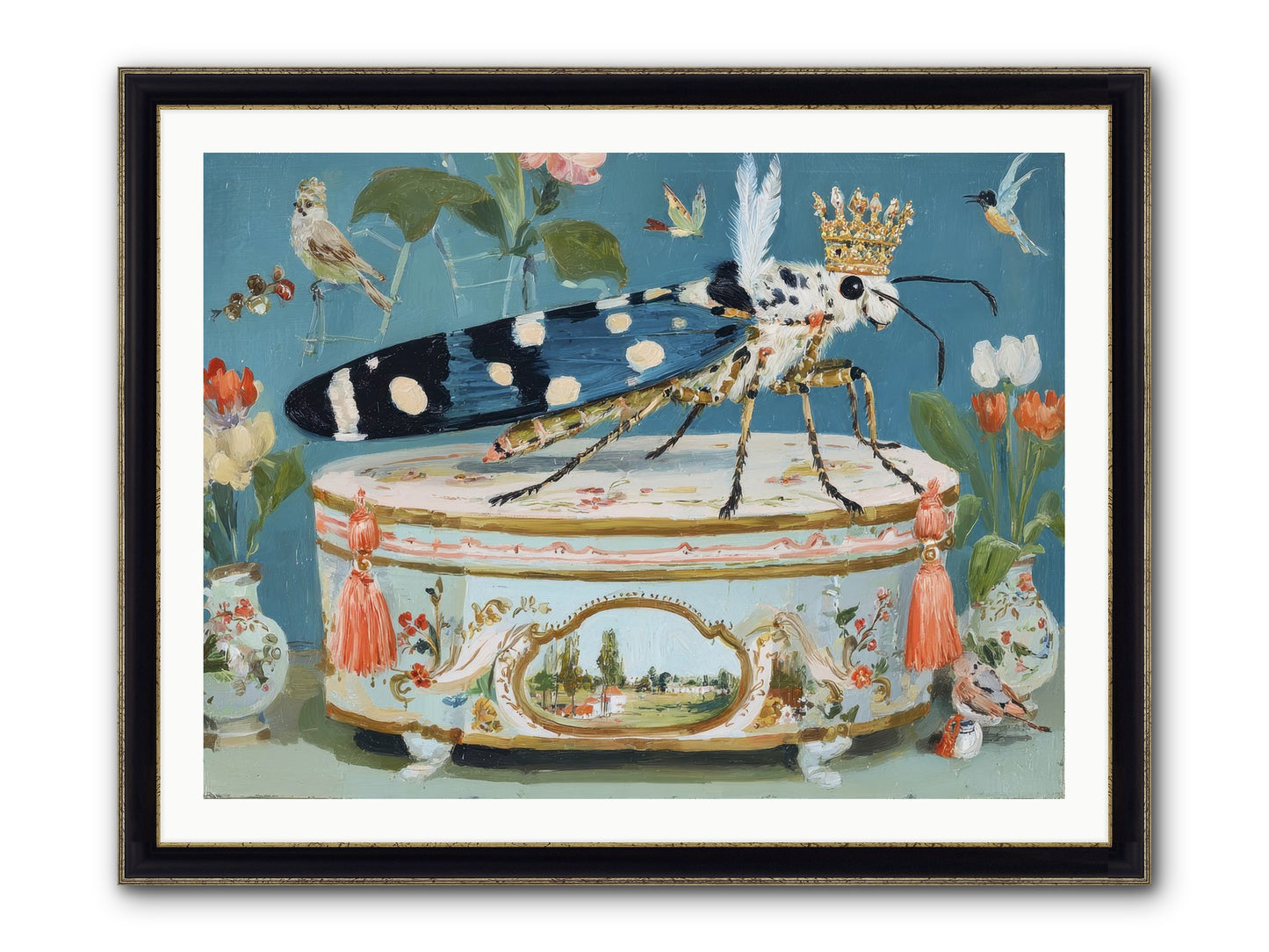 Love Notes Framed Print - Black & Gold 40x30