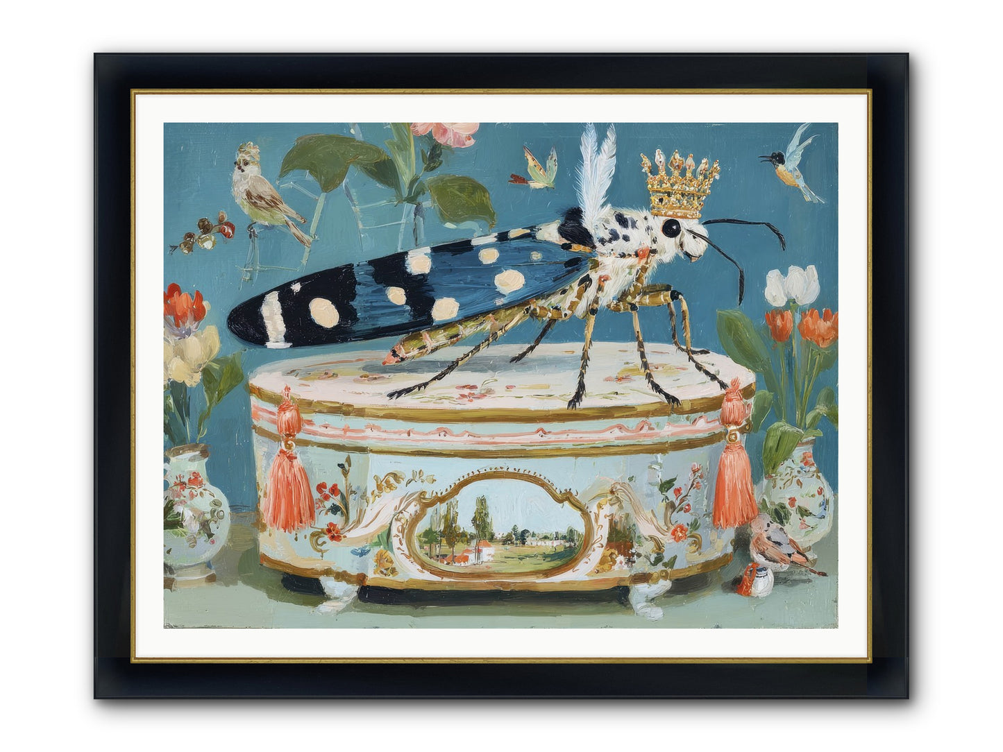 Love Notes Framed Print - Wide Black w/Gold 48x36