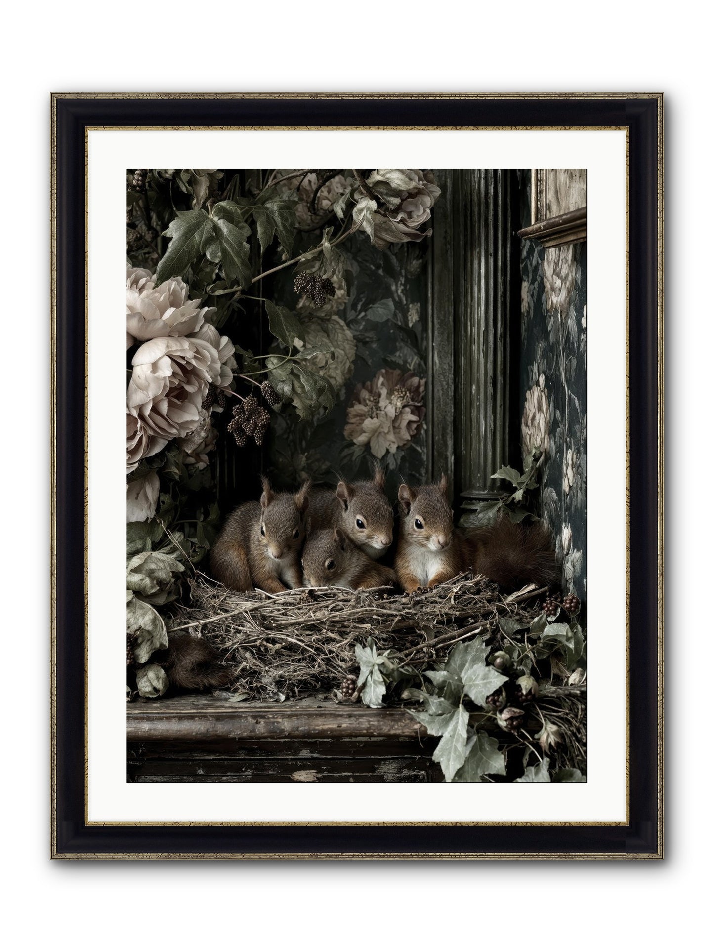 Love's Chosen Moment Framed Print - Black & Gold 24x32