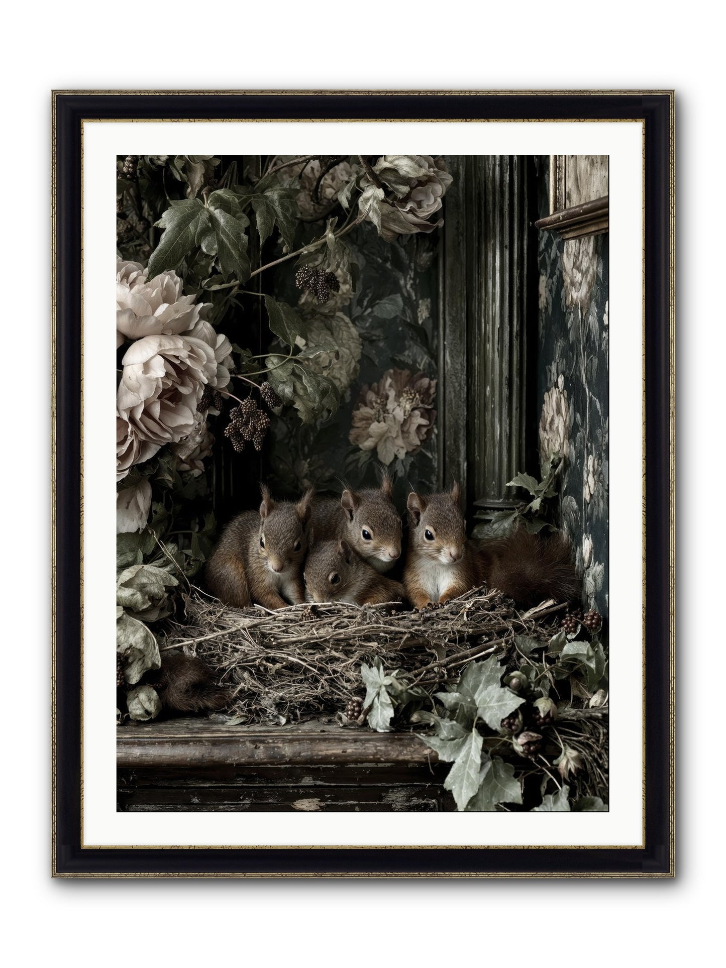 Love's Chosen Moment Framed Print - Black & Gold 30x40
