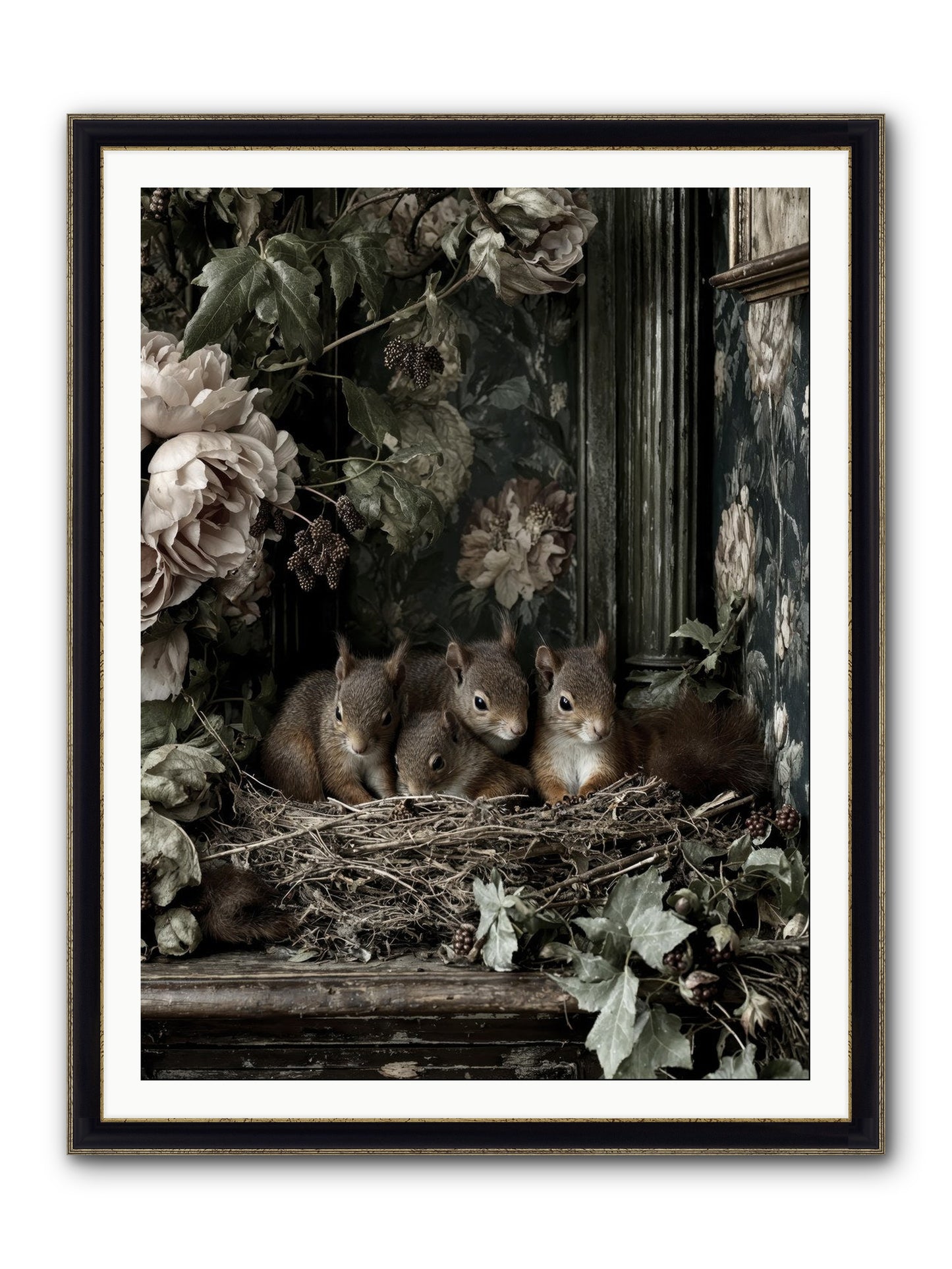 Love's Chosen Moment Framed Print - Black & Gold 36x48