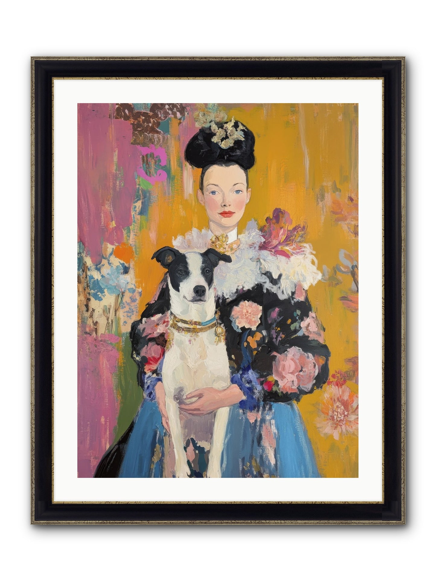 Love's Sweet Magic Framed Print - Black & Gold 24x32
