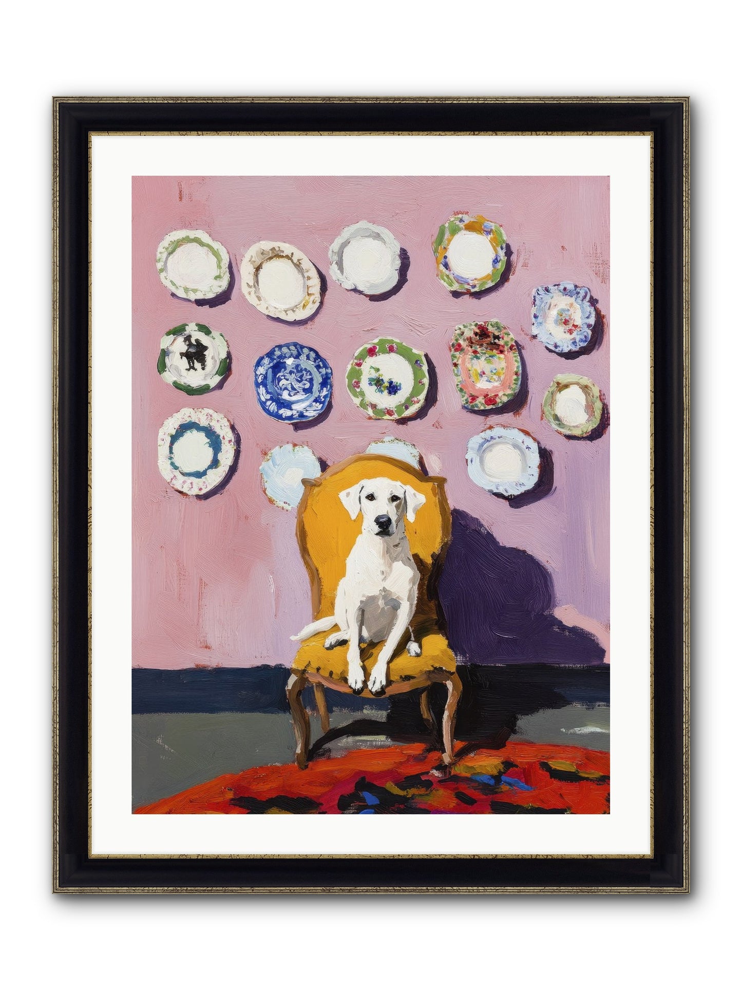 Love Sits Pretty Framed Print - Black & Gold 24x32