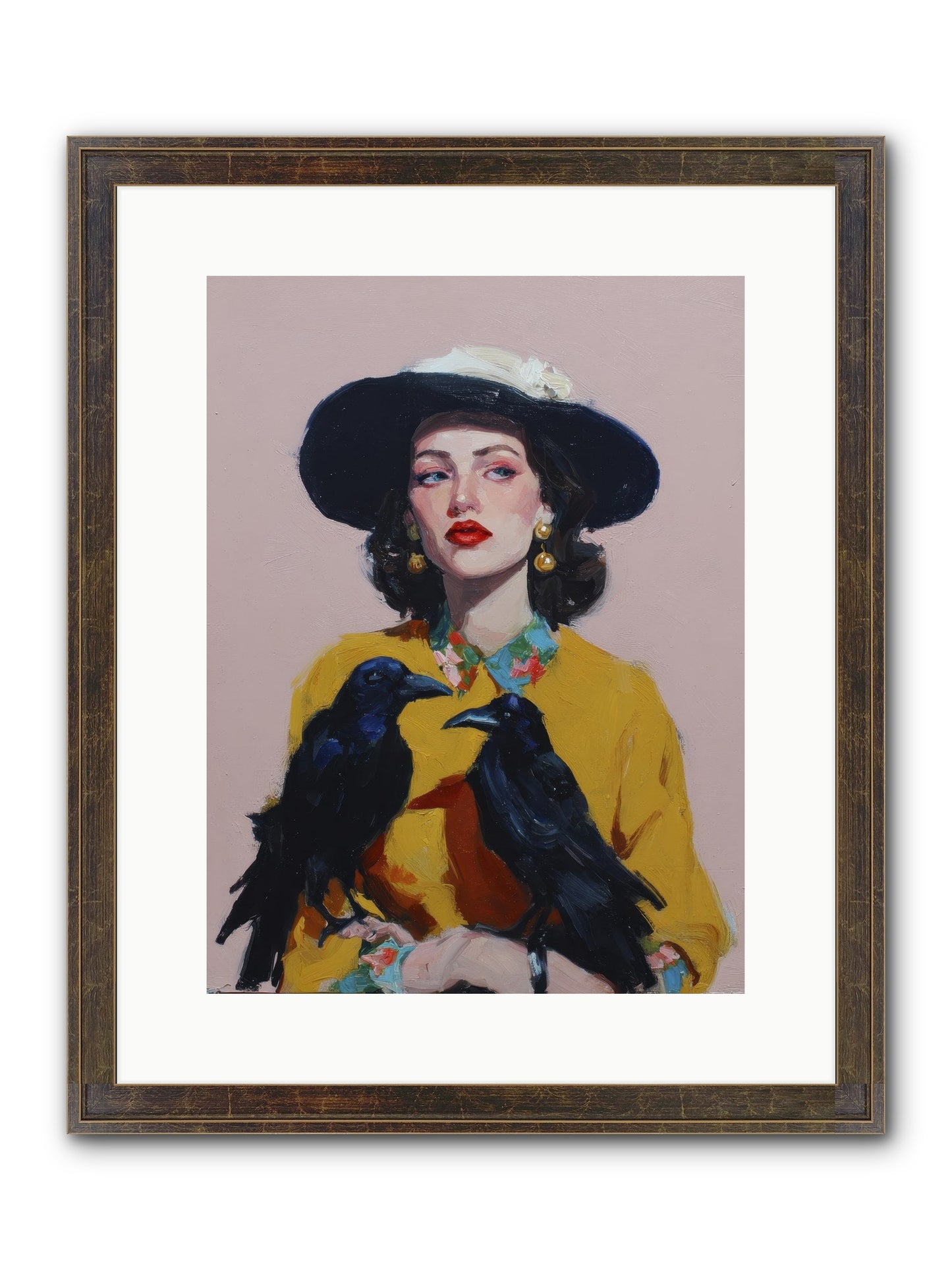 Loyalty Came In Black Feathers Framed Print - Slimwoods Black/Gold 12x16