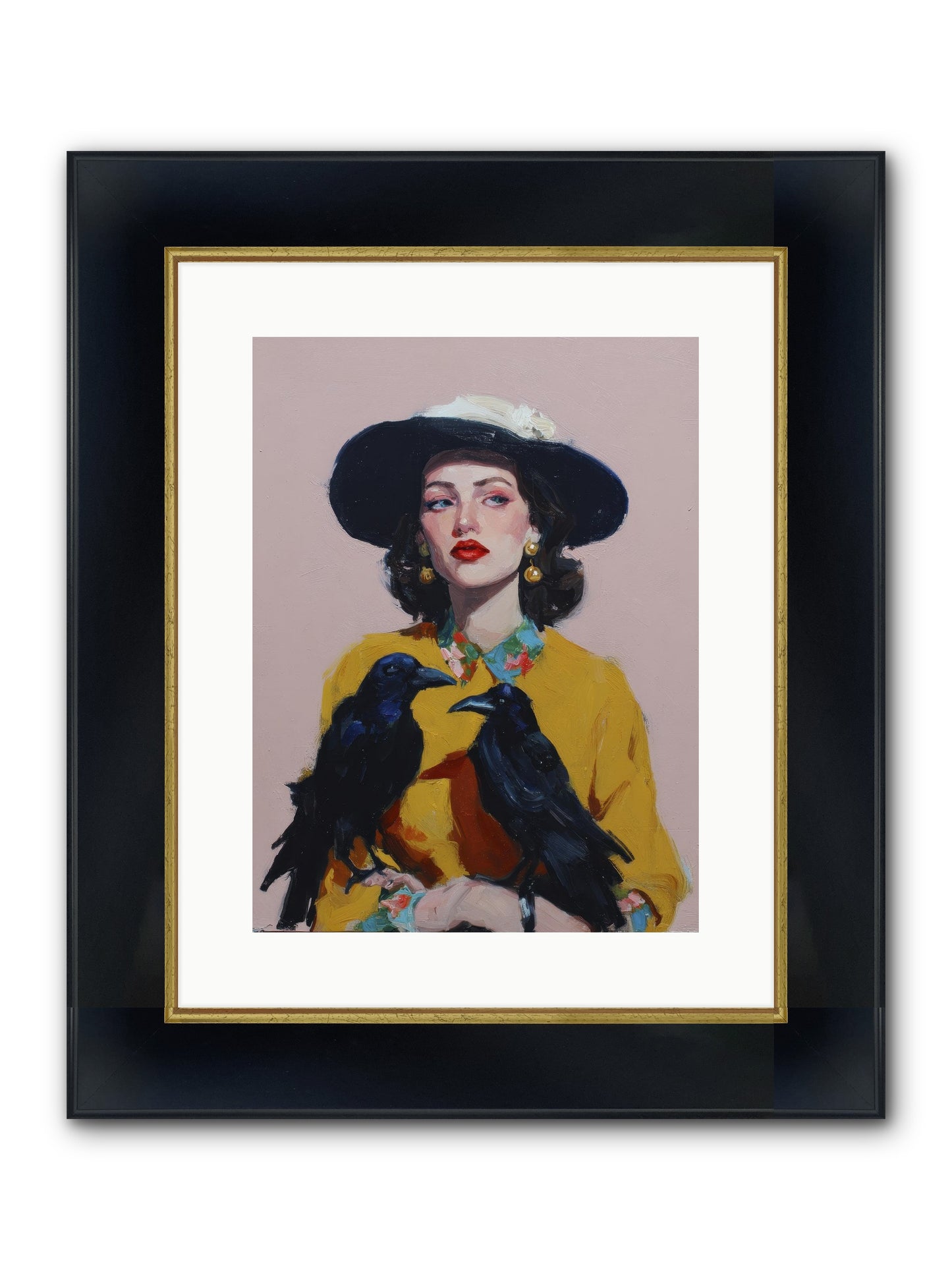 Loyalty Came In Black Feathers Framed Print - Wide Black w/Gold 12x16