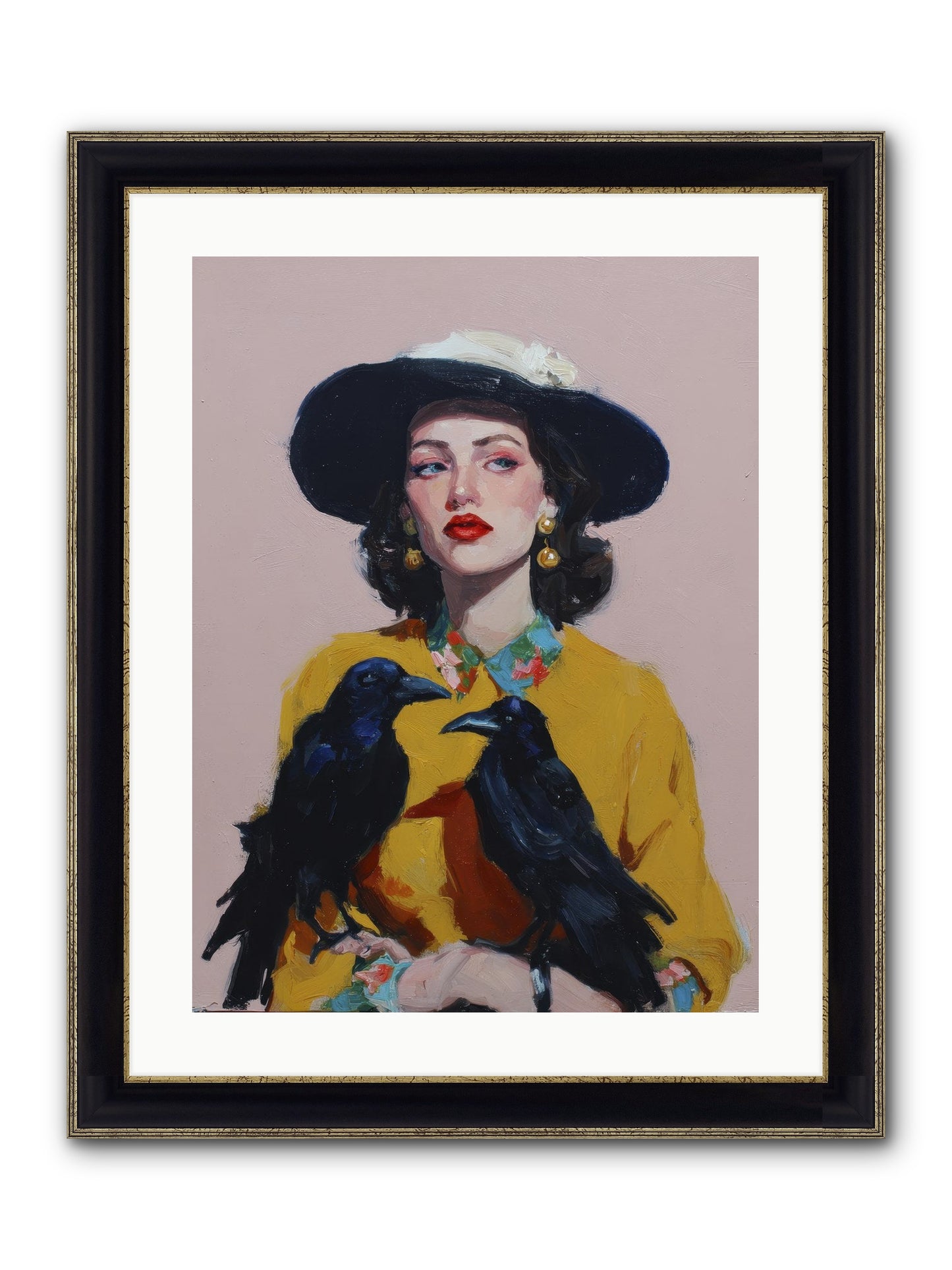 Loyalty Came In Black Feathers Framed Print - Black & Gold 18x24