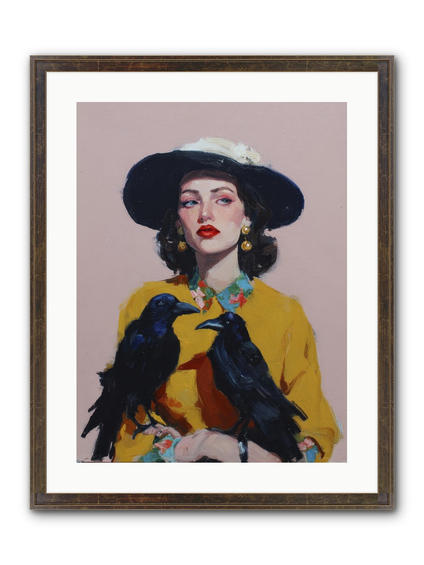 Loyalty Came In Black Feathers Framed Print - Slimwoods Black/Gold 18x24