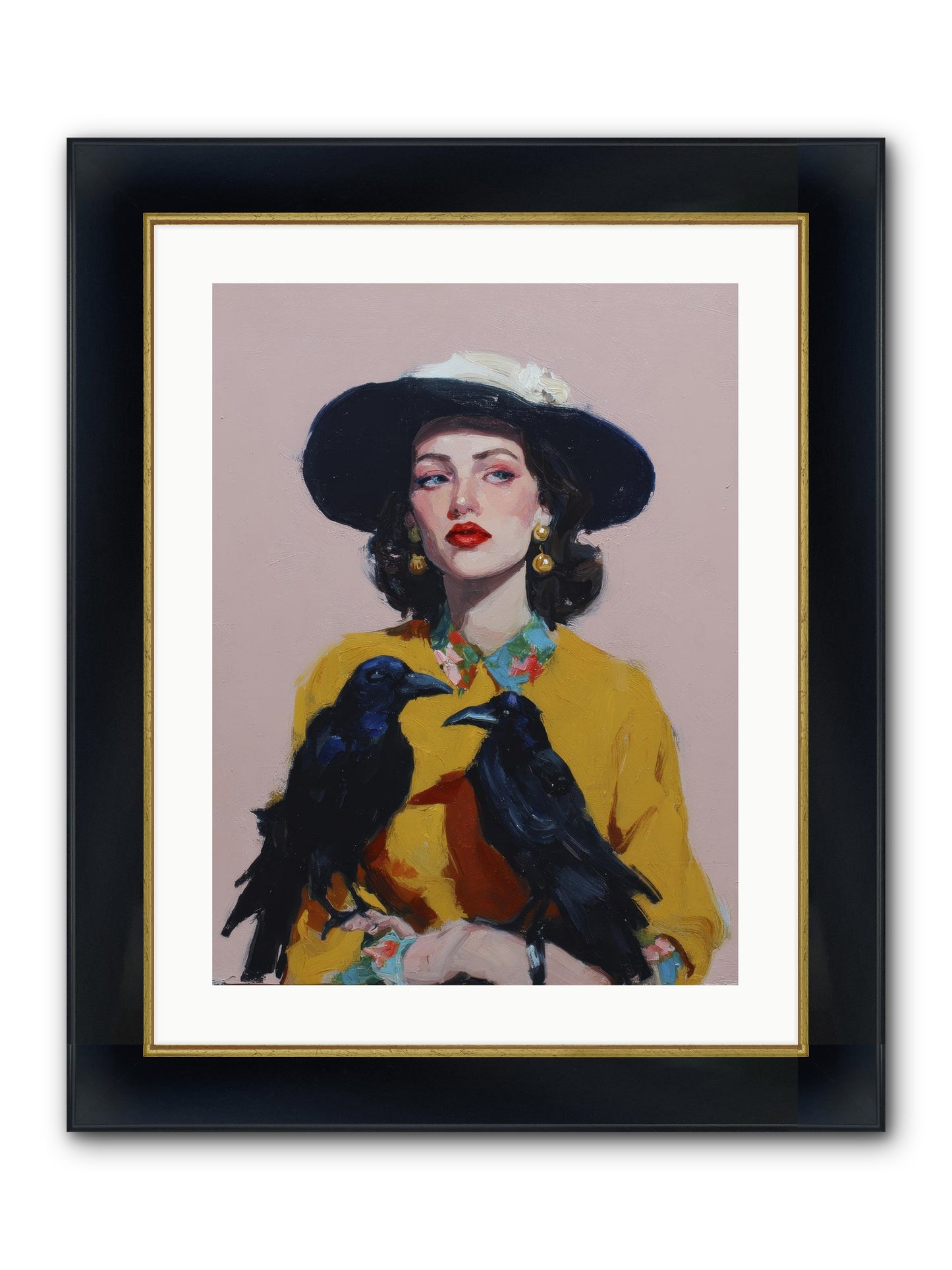 Loyalty Came In Black Feathers Framed Print - Wide Black w/Gold 18x24
