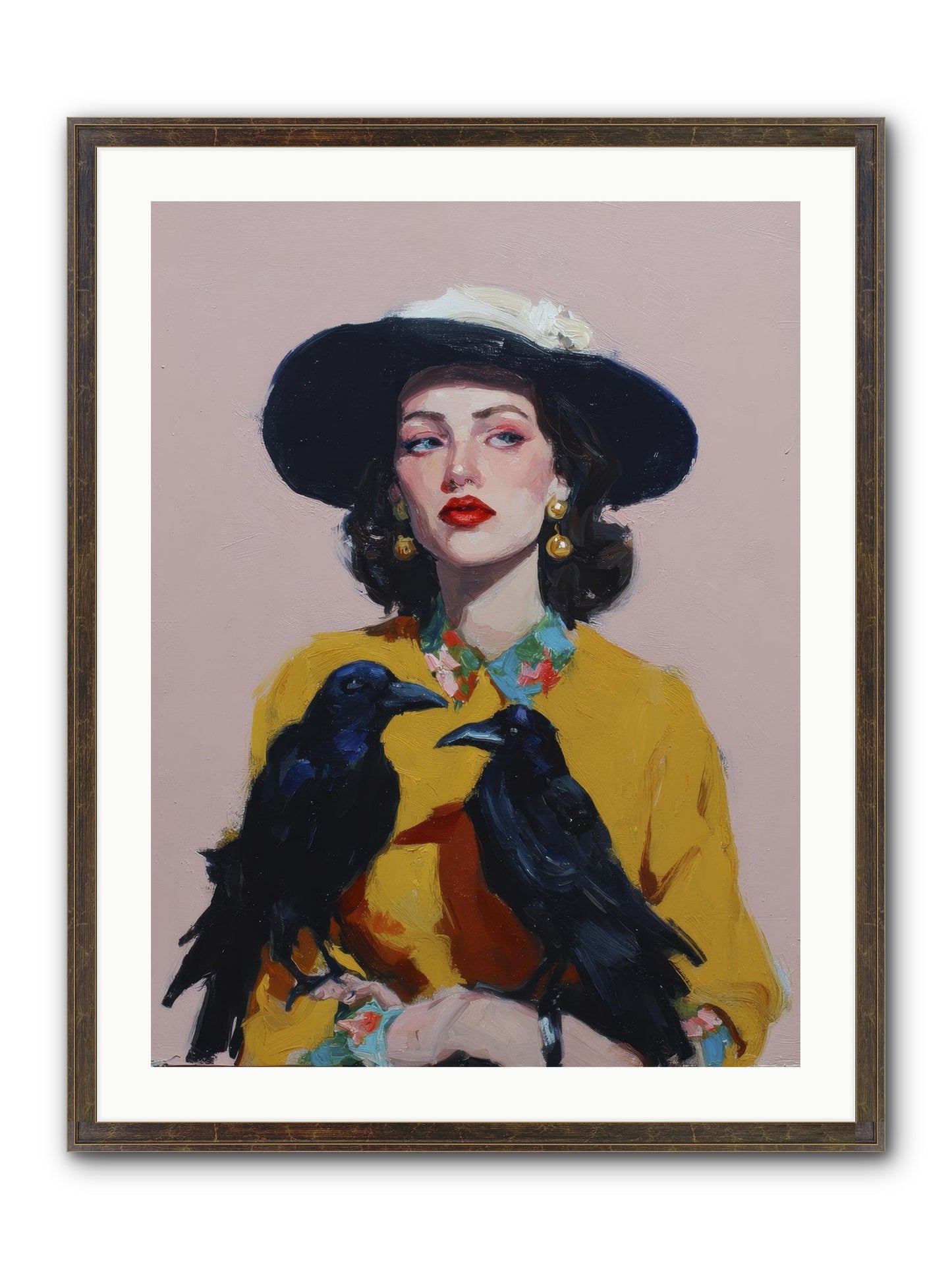Loyalty Came In Black Feathers Framed Print - Slimwoods Black/Gold 24x32