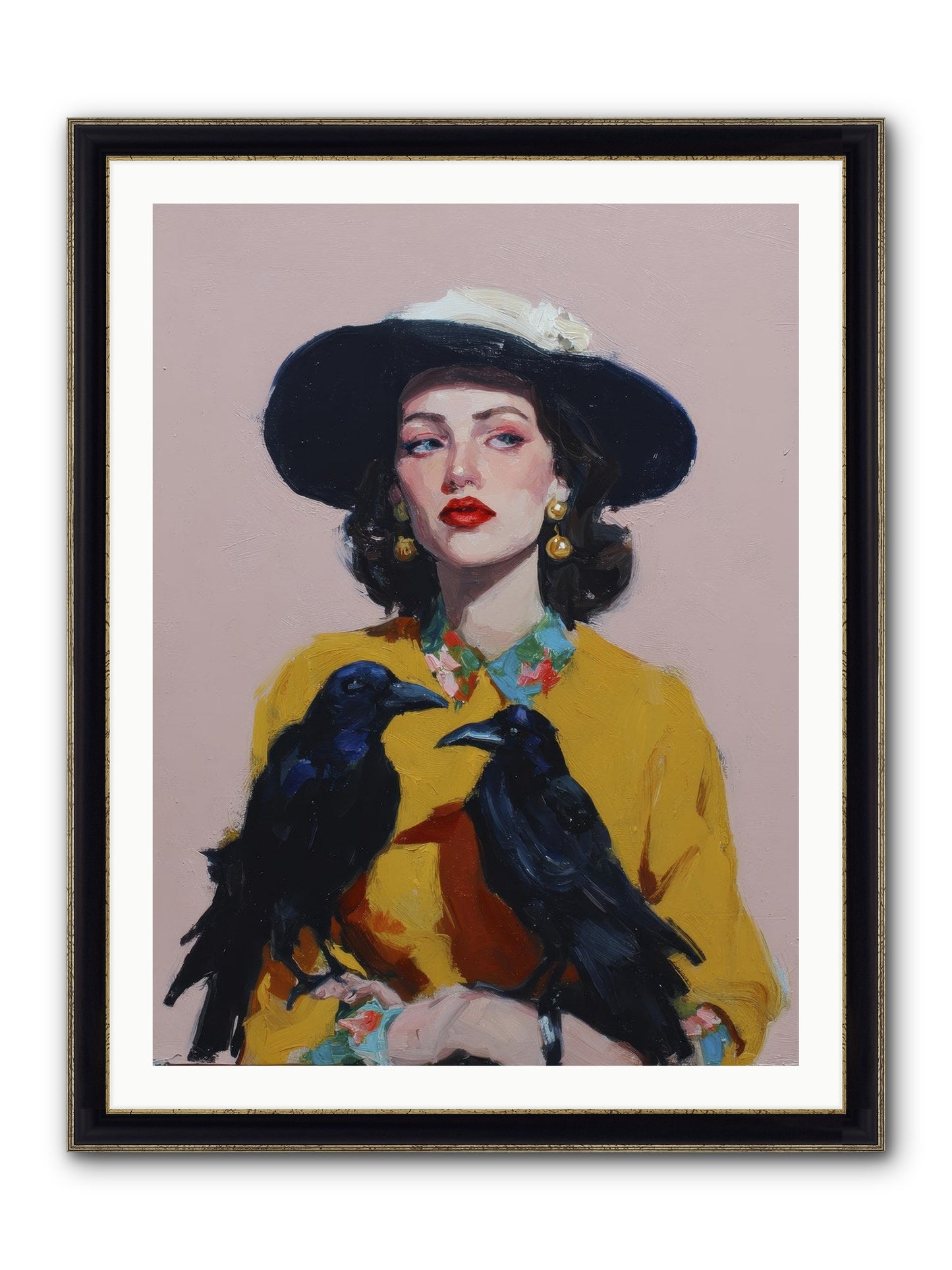 Loyalty Came In Black Feathers Framed Print - Black & Gold 30x40