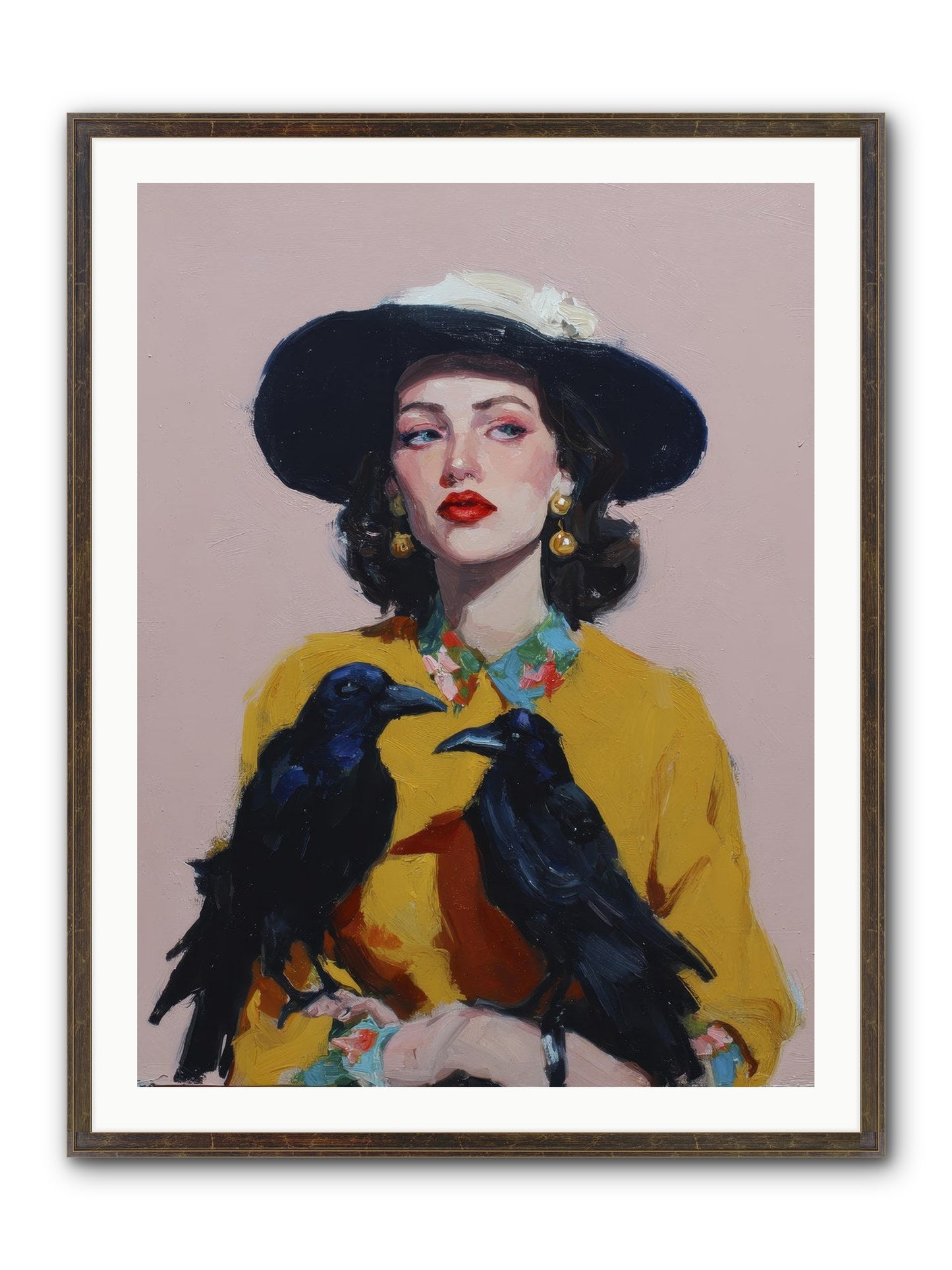 Loyalty Came In Black Feathers Framed Print - Slimwoods Black/Gold 30x40