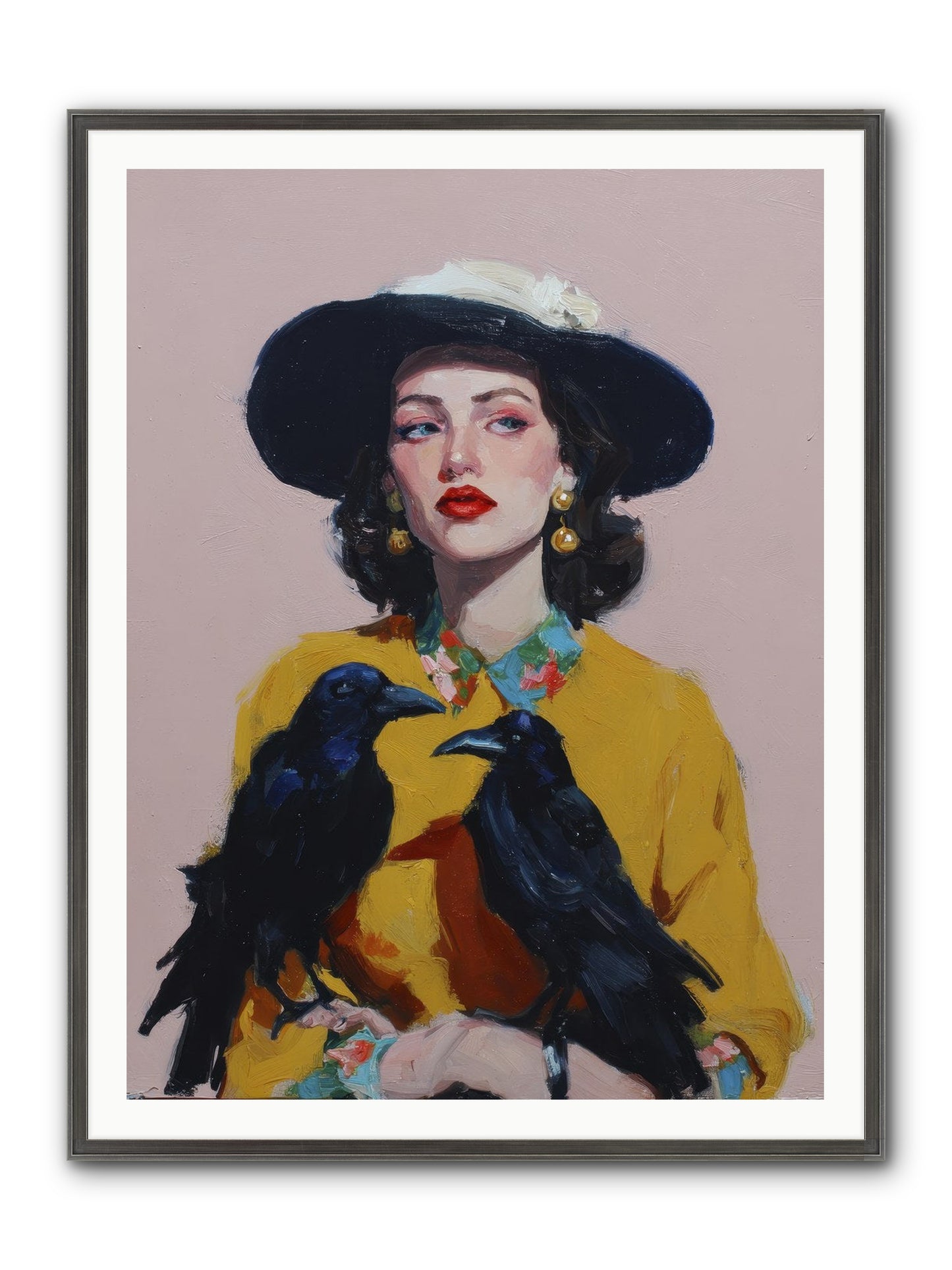 Loyalty Came In Black Feathers Framed Print - Slimwoods Black/Silver 36x48