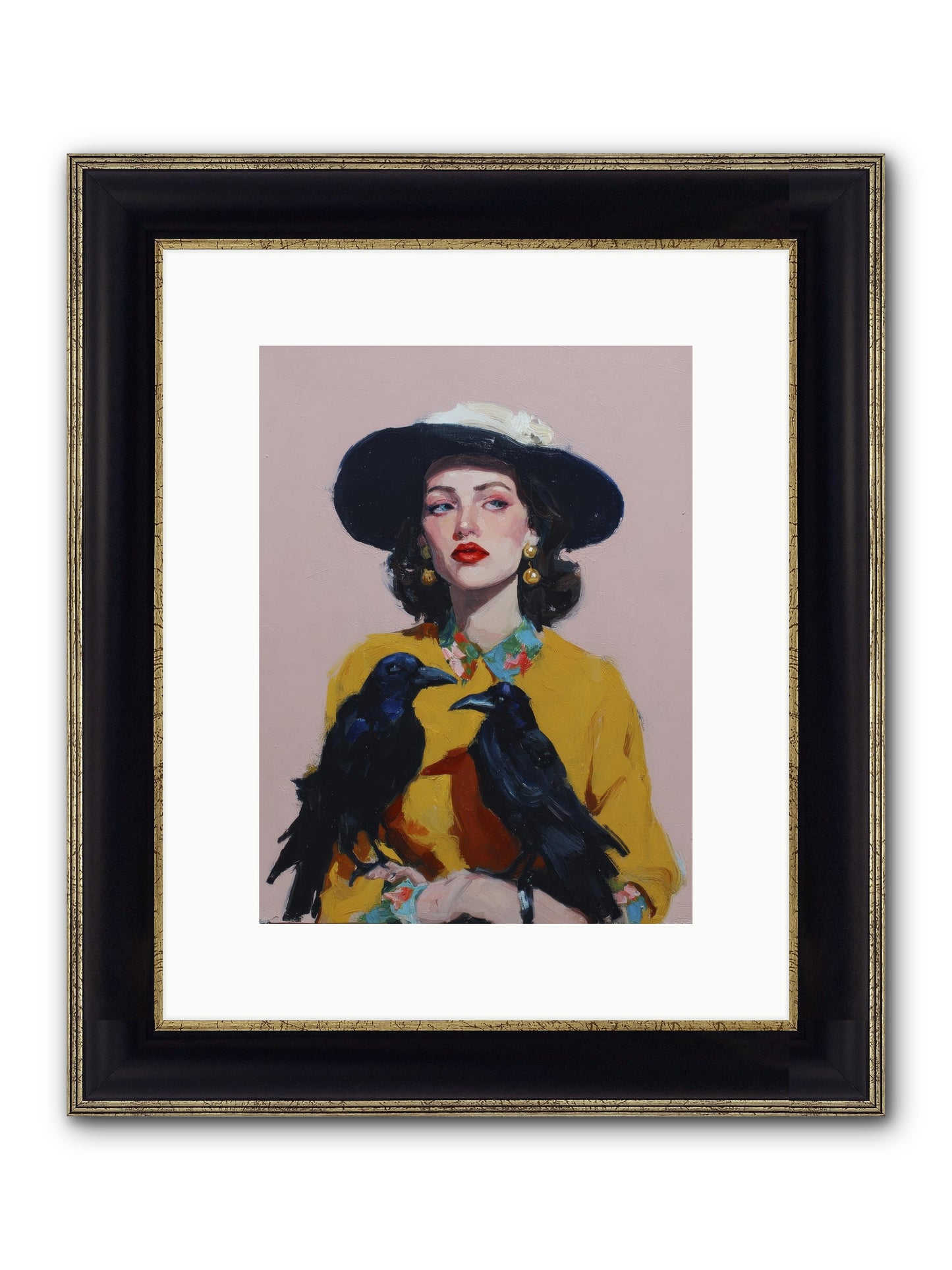 Loyalty Came In Black Feathers Framed Print - Black & Gold 9x12