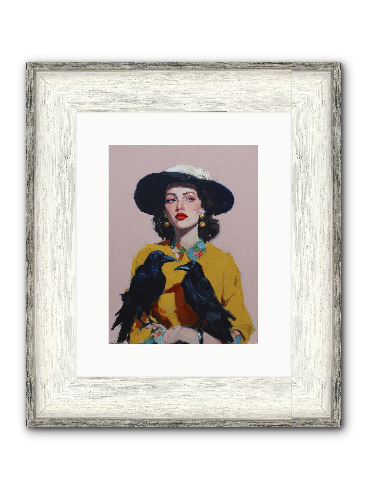 Loyalty Came In Black Feathers Framed Print - Driftwood White 9x12