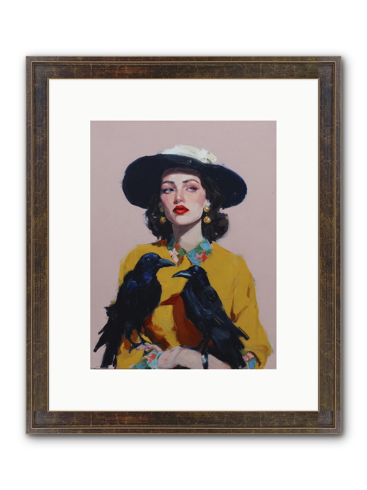 Loyalty Came In Black Feathers Framed Print - Slimwoods Black/Gold 9x12