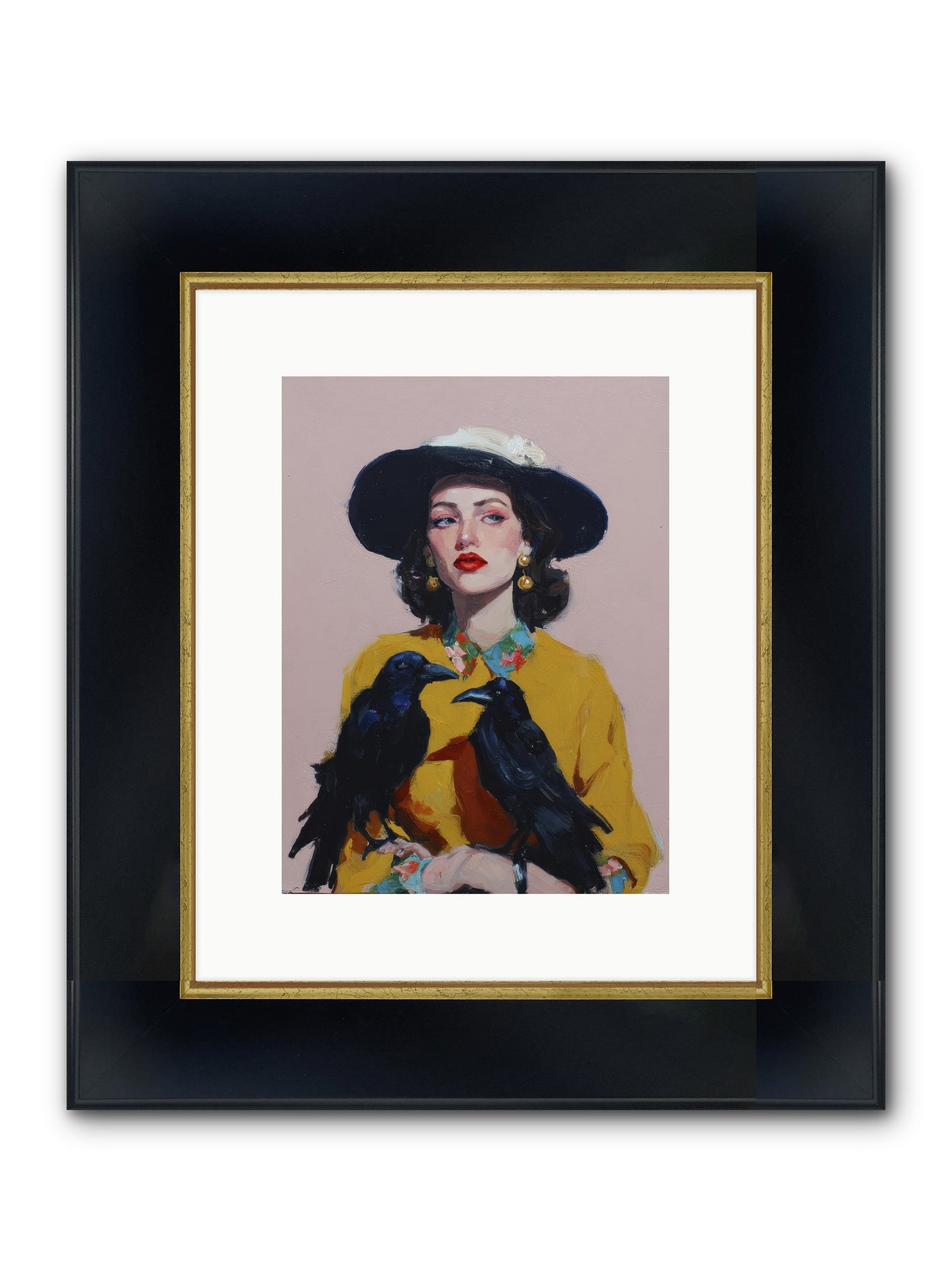 Loyalty Came In Black Feathers Framed Print - Wide Black w/Gold 9x12