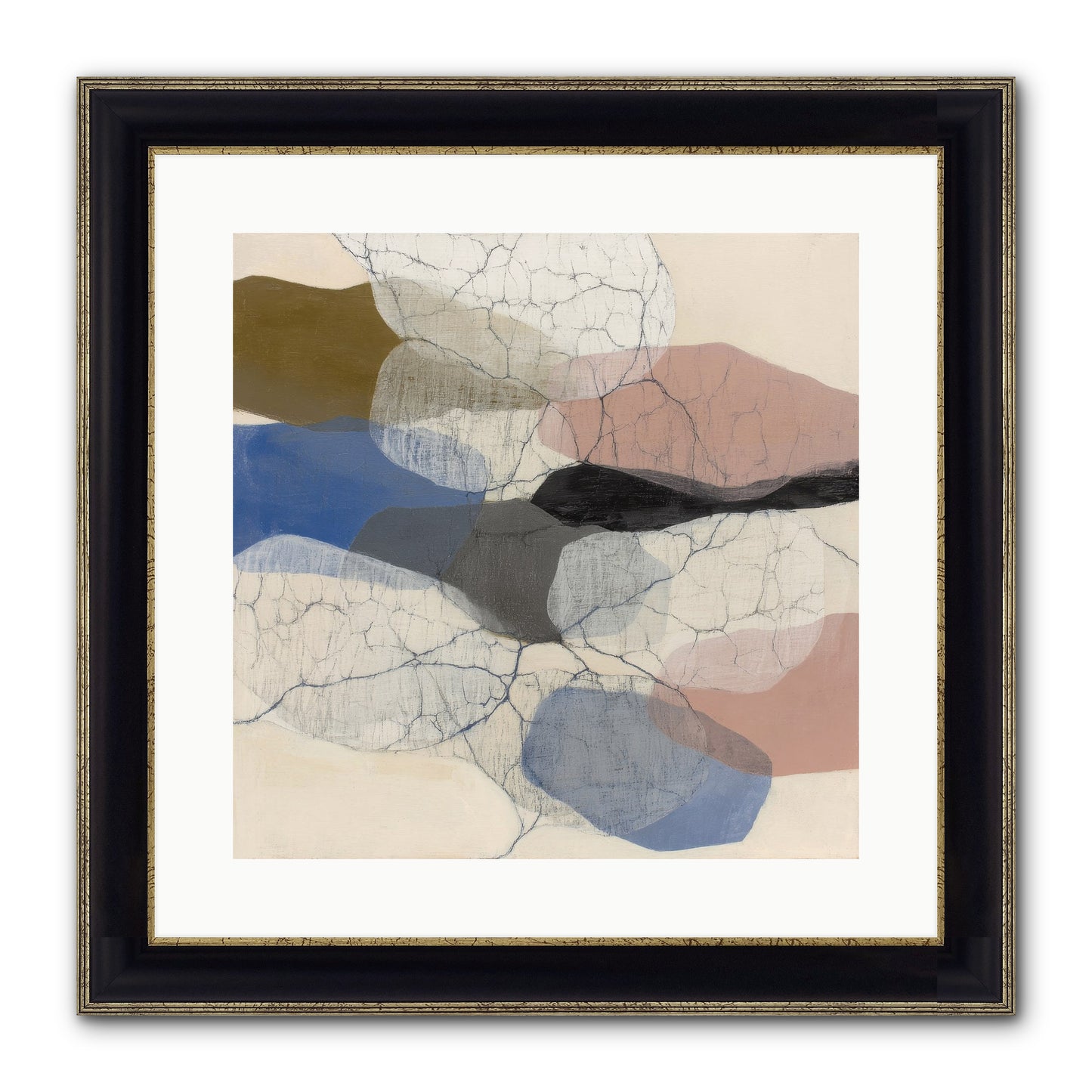 Lucent Framed Print - Black & Gold 16x16