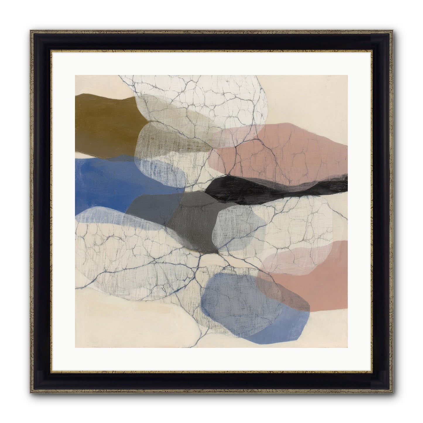 Lucent Framed Print - Black & Gold 24x24