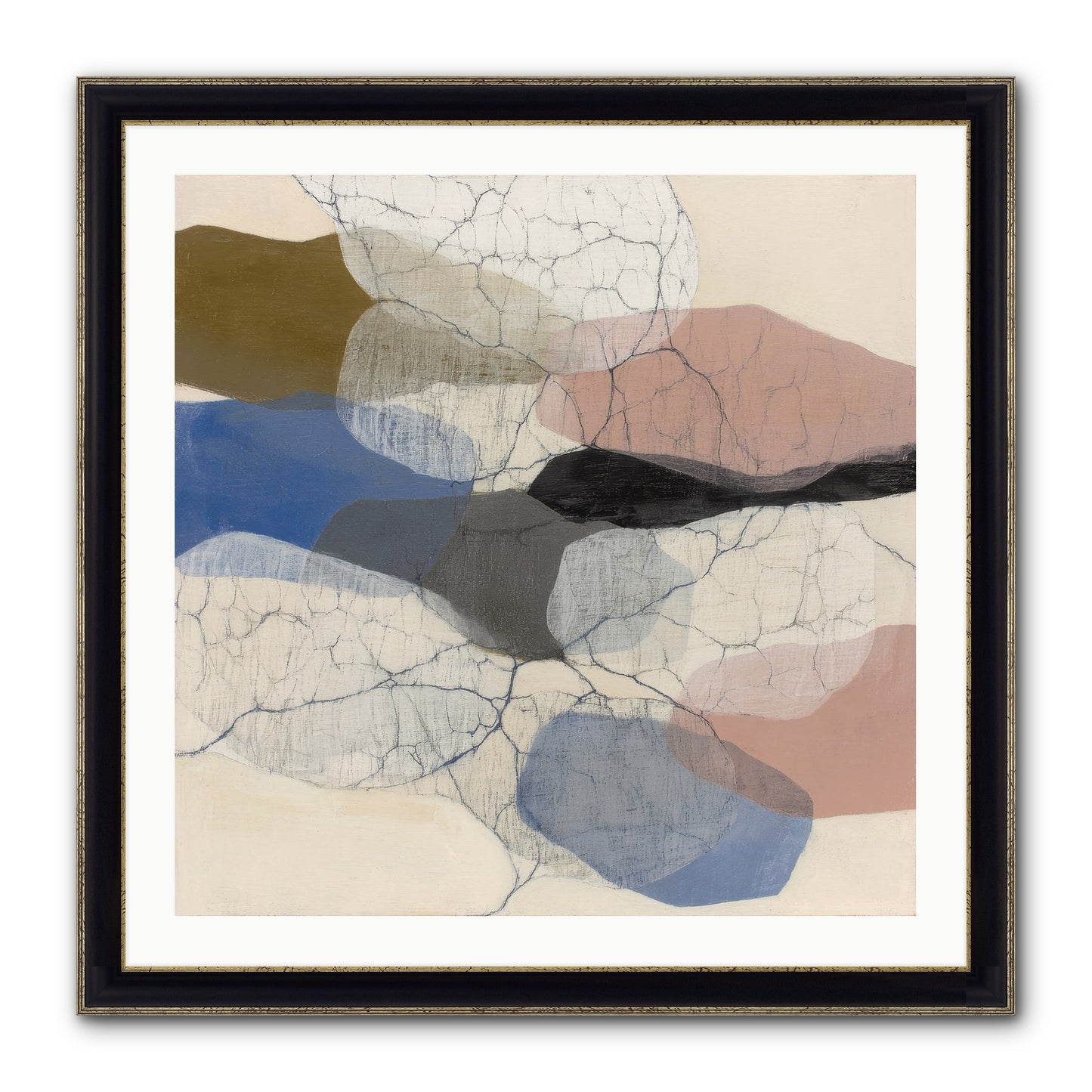 Lucent Framed Print - Black & Gold 30x30
