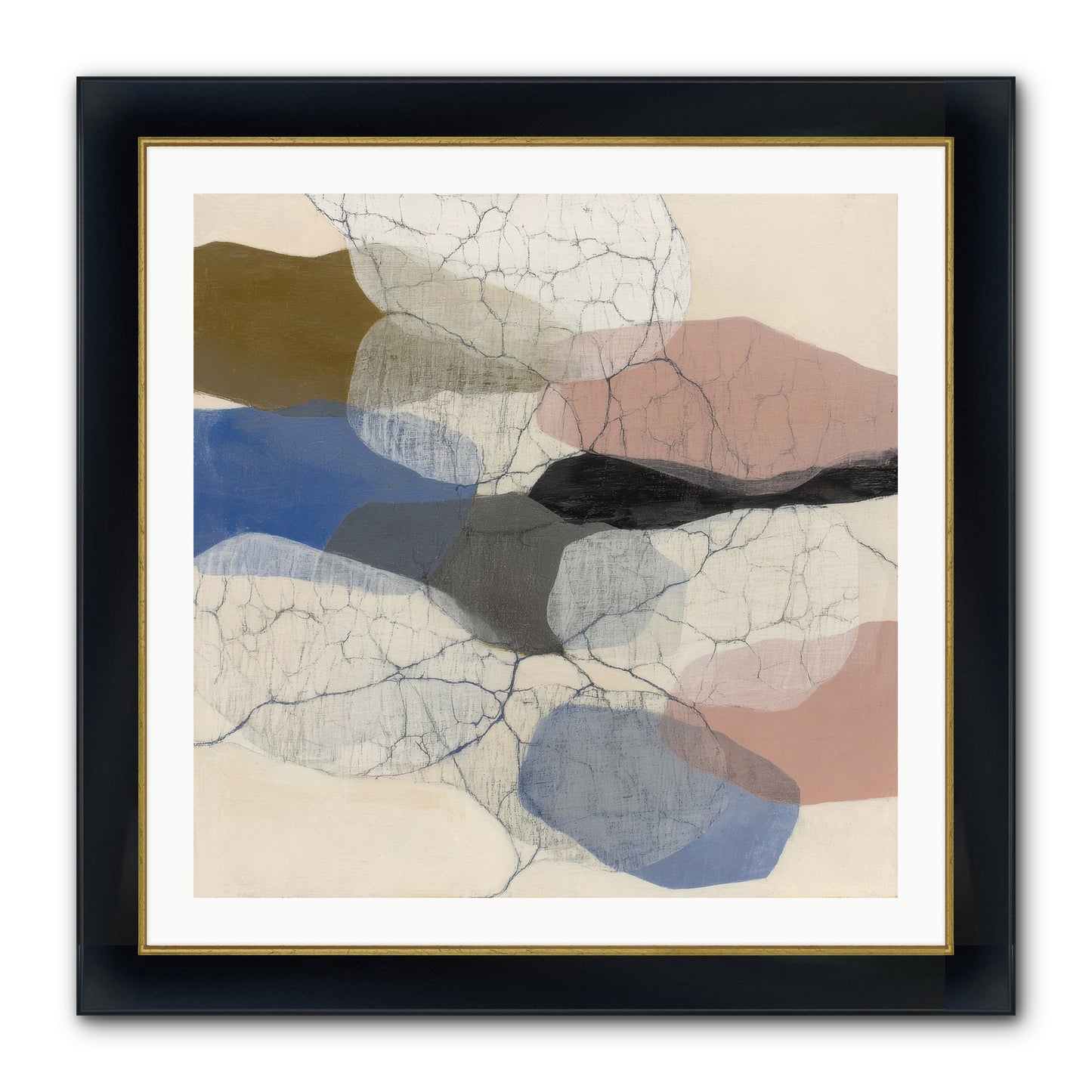 Lucent Framed Print - Wide Black w/Gold 30x30
