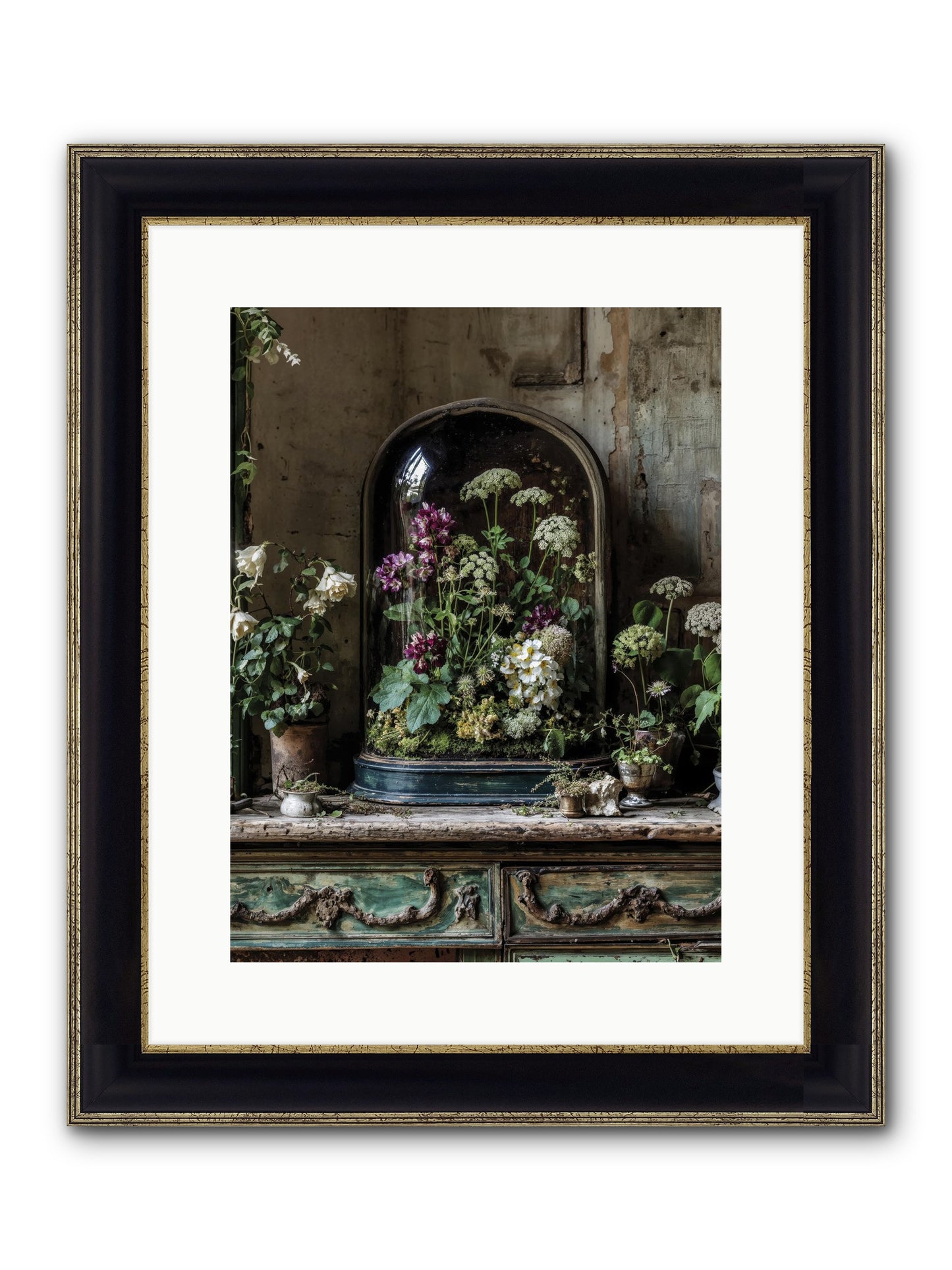 Lucid Dream Conservatory Framed Print - Black & Gold 12x16