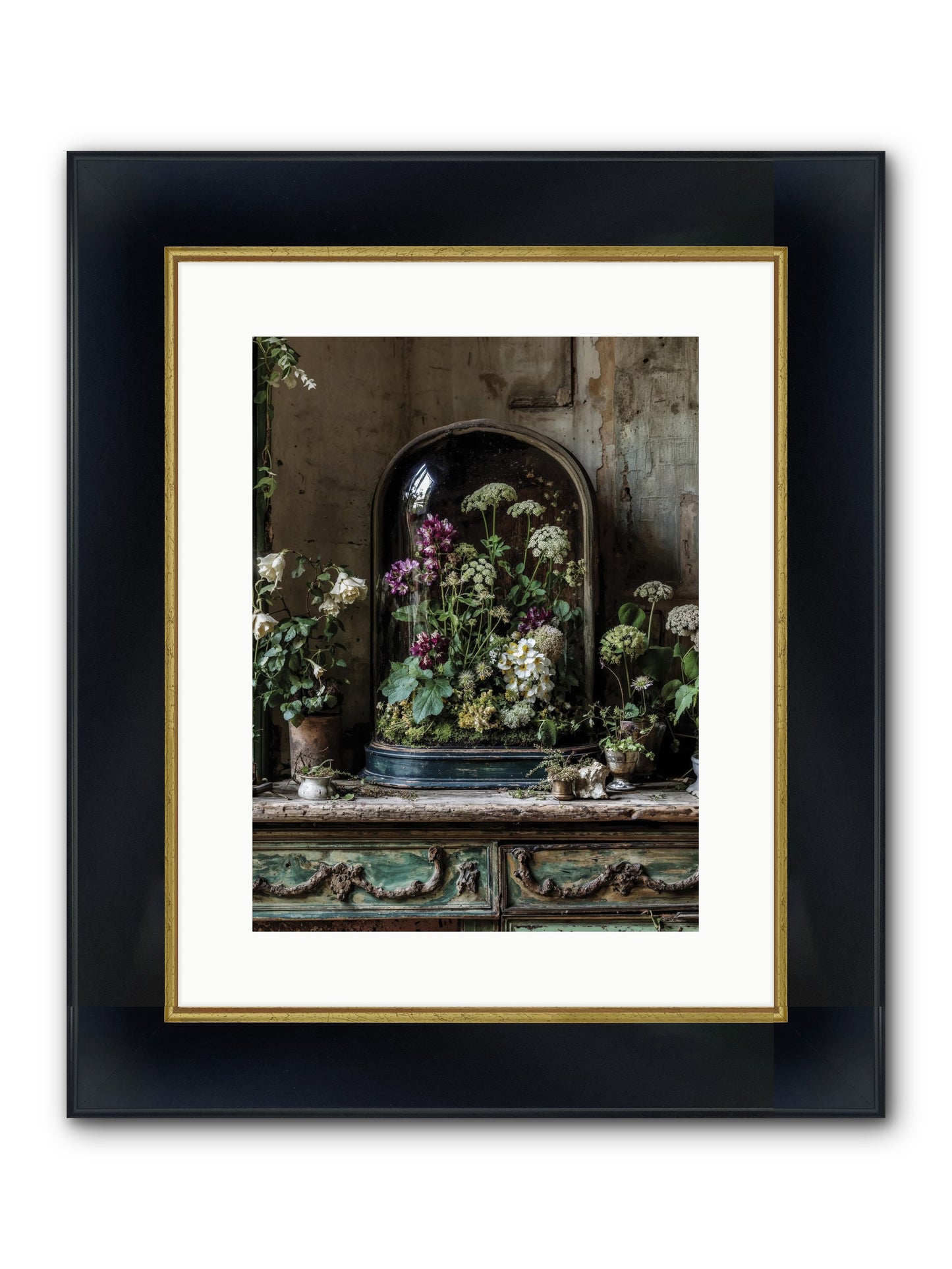Lucid Dream Conservatory Framed Print - Wide Black w/Gold 12x16