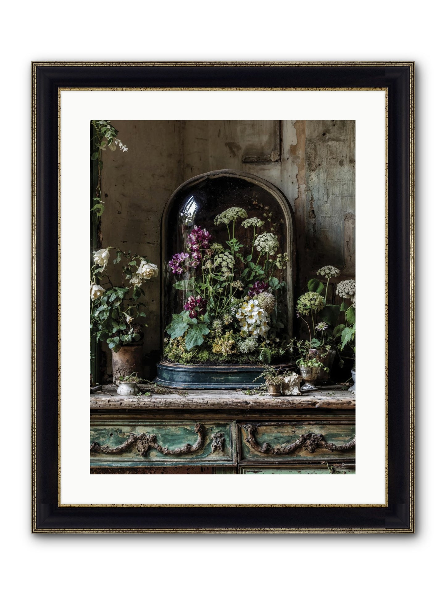 Lucid Dream Conservatory Framed Print - Black & Gold 18x24